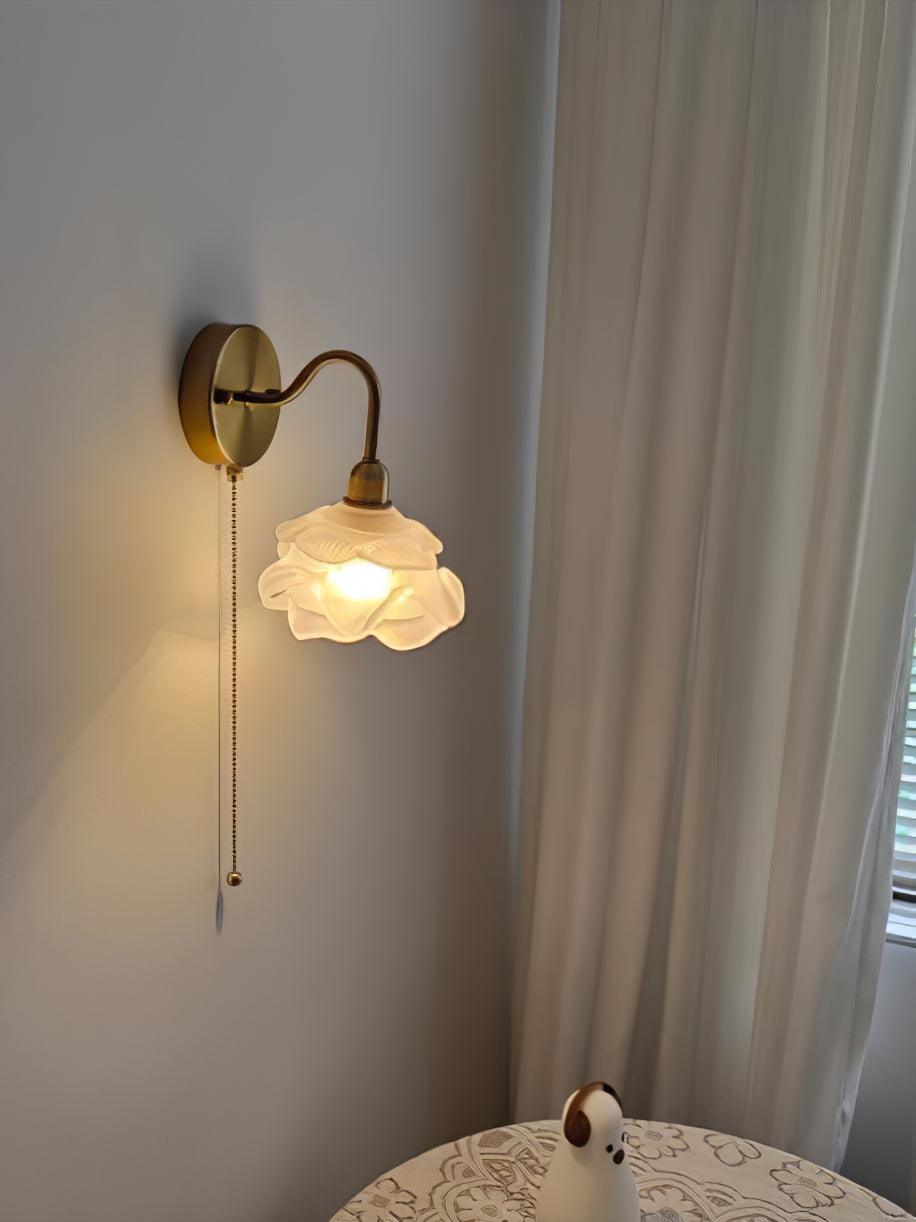 Aneris Nordic Art Rose Brass Glass Wall Light-Neutral Decor