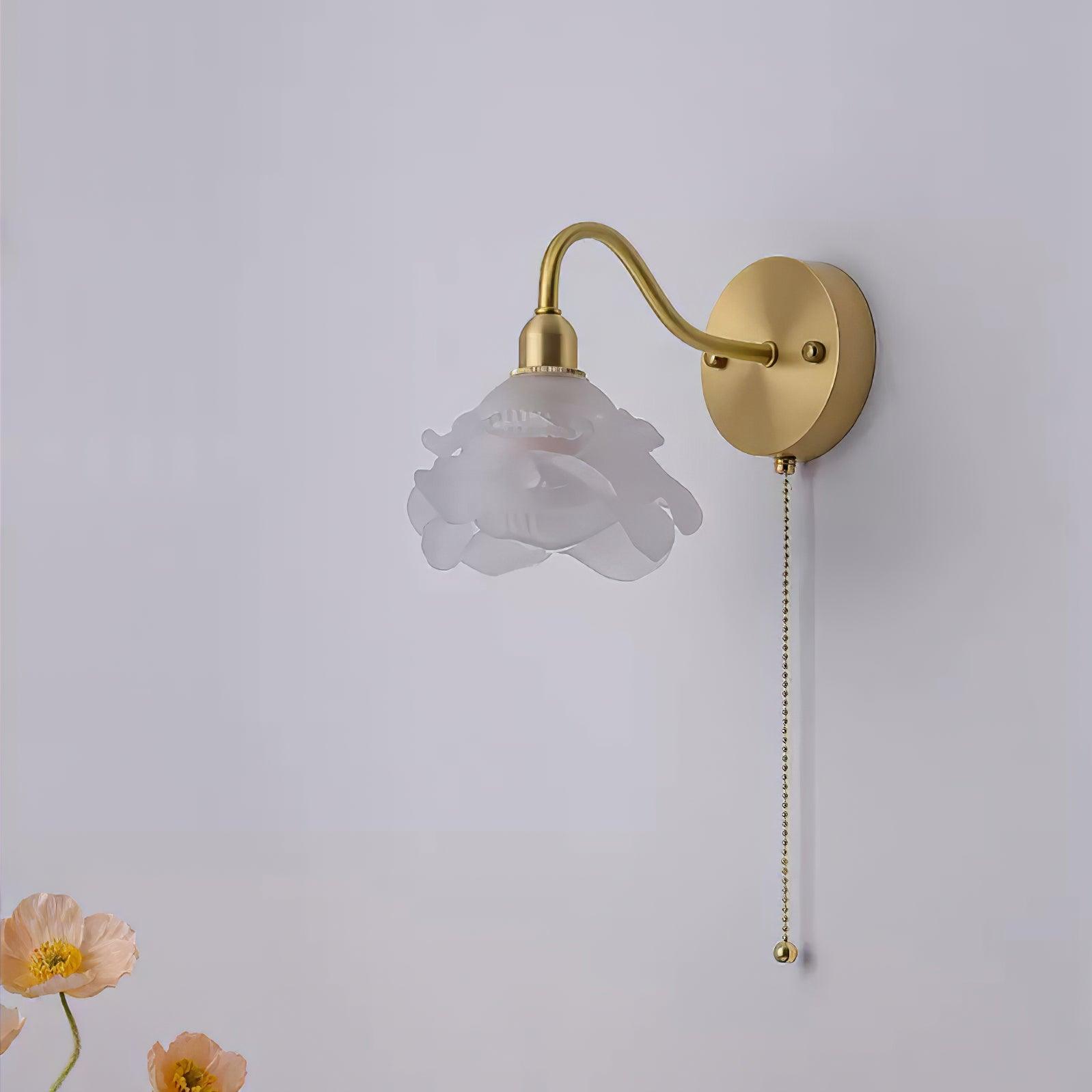 Aneris Nordic Art Rose Brass Glass Wall Light-Neutral Decor