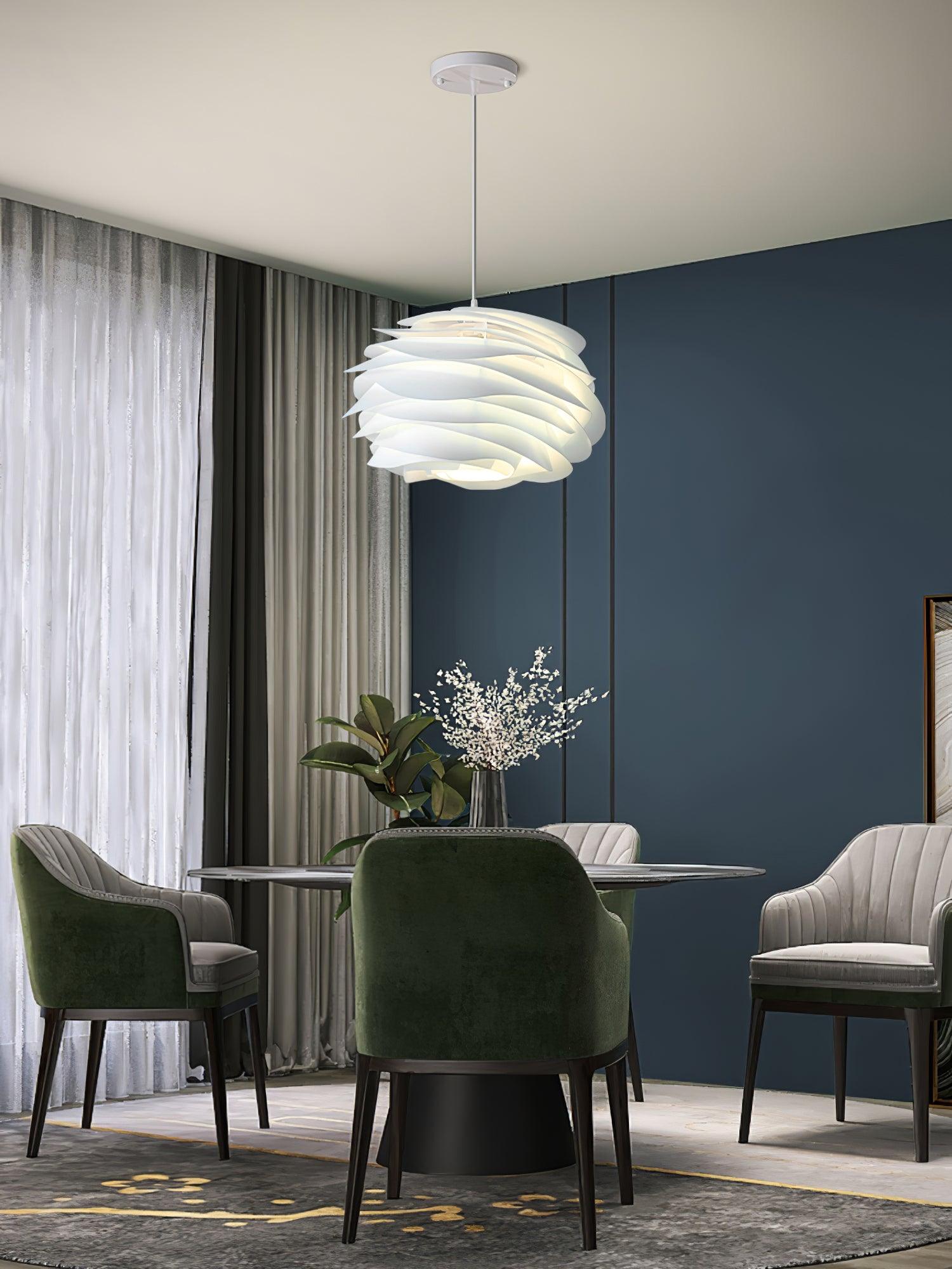 Kirove Pendant Lamp PVC Rose Floral Layered Romantic-Neutral Decor