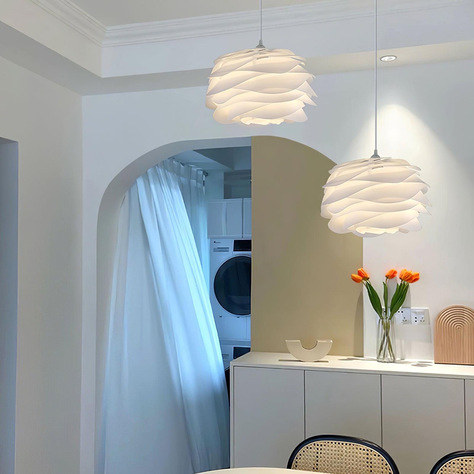 Kirove Pendant Lamp PVC Rose Floral Layered Romantic-Neutral Decor