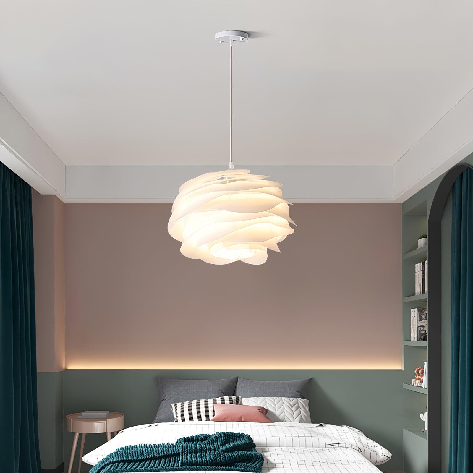 Kirove Pendant Lamp PVC Rose Floral Layered Romantic-Neutral Decor
