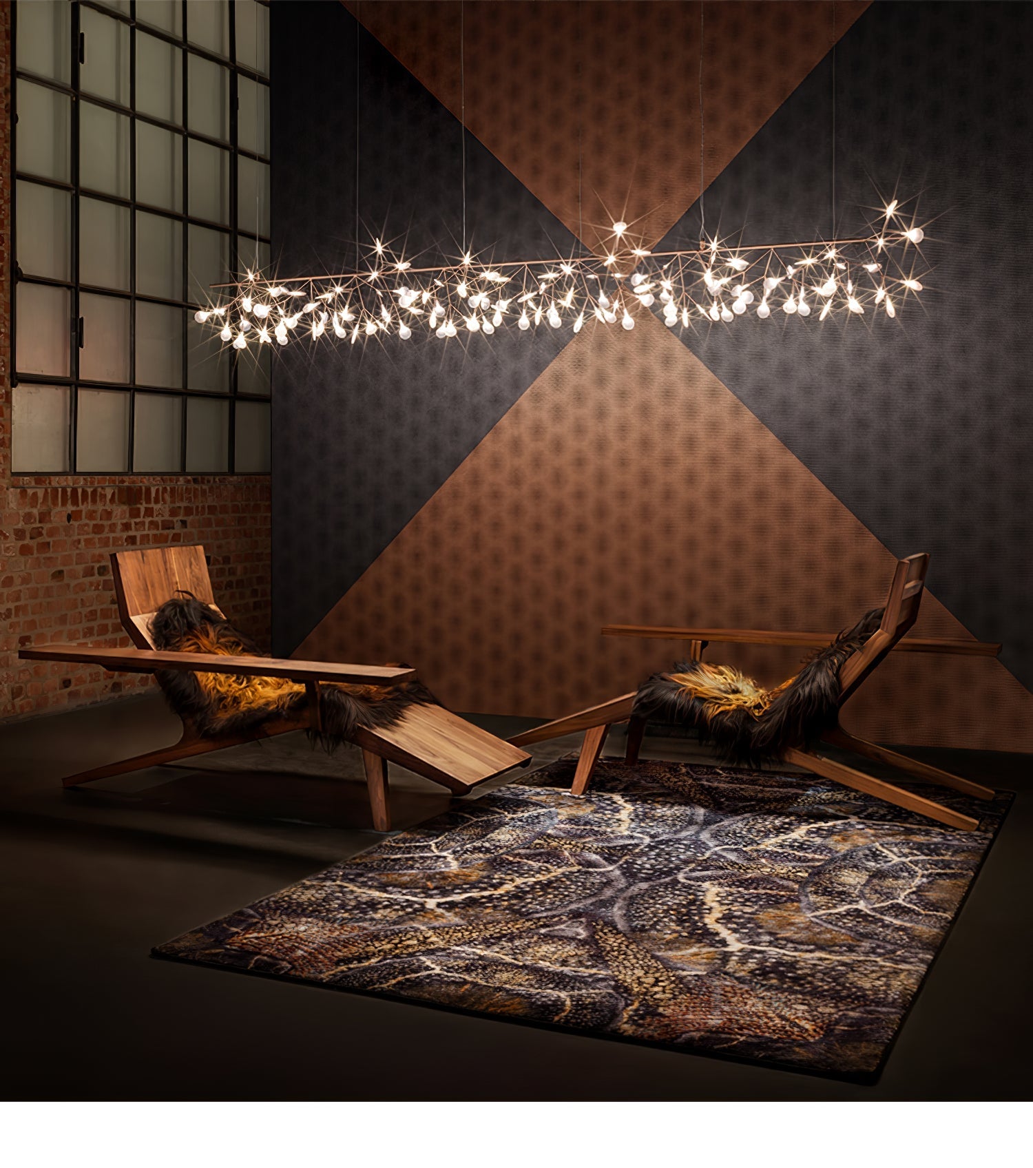 Lustra Chandelier Rose Gold Firefly LED Branch-Neutral Decor