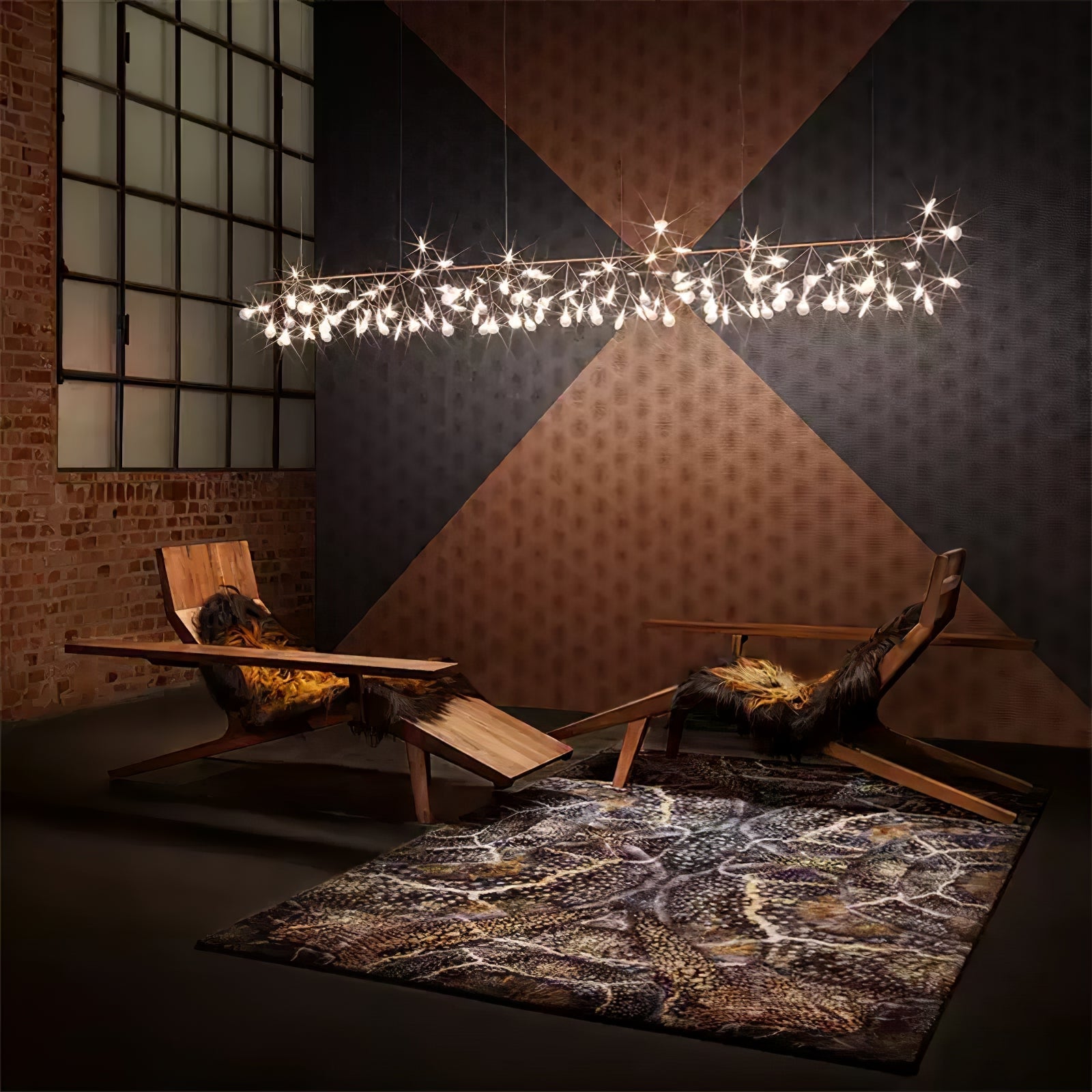 Lustra Chandelier Rose Gold Firefly LED Branch-Neutral Decor