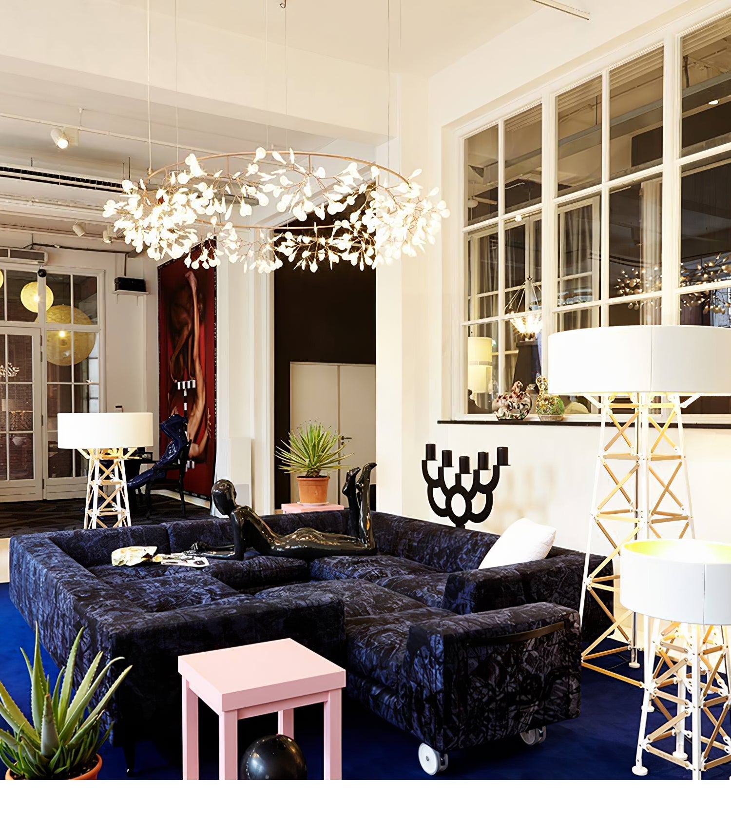 Lustra Chandelier Rose Gold Firefly LED Branch-Neutral Decor