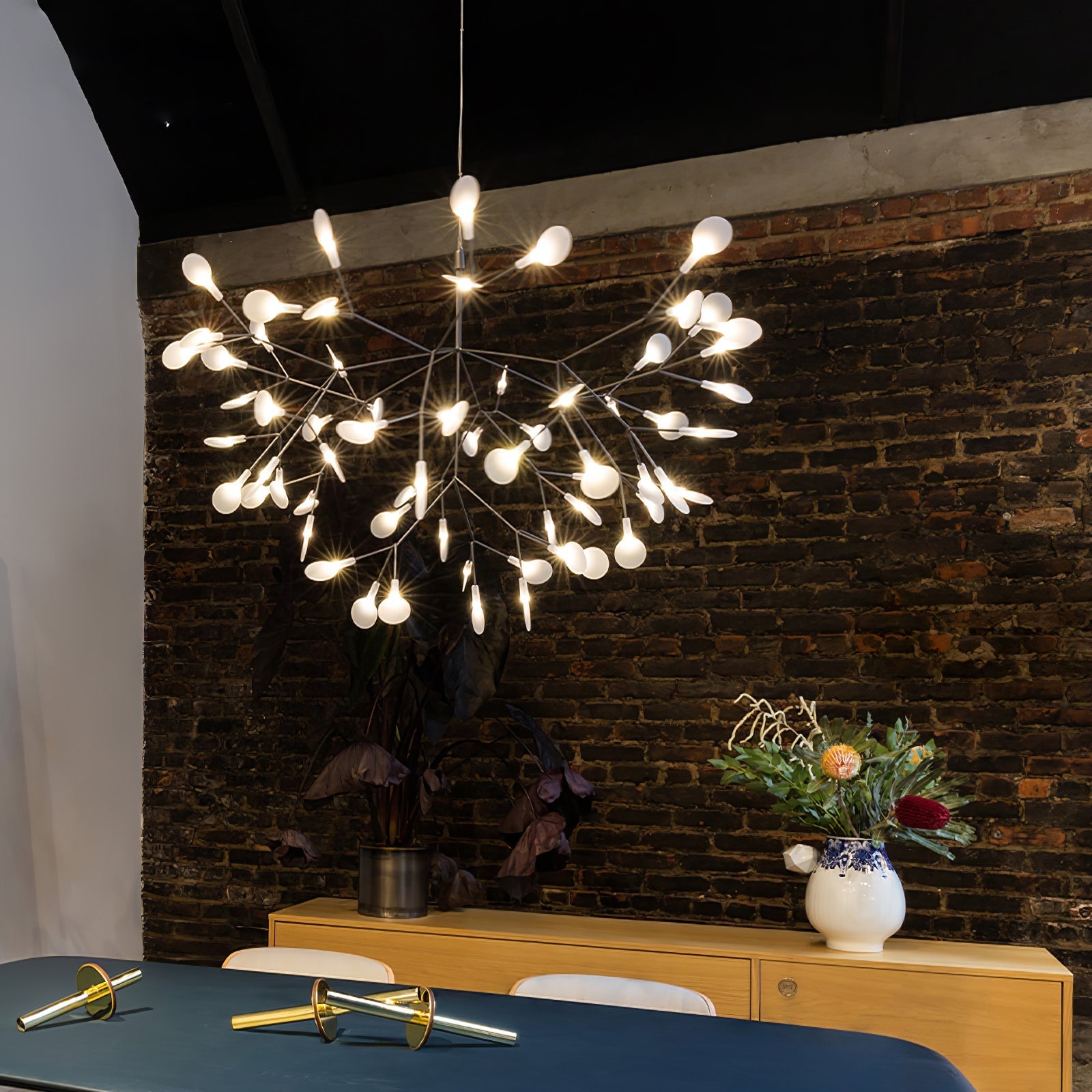 Lustra Chandelier Rose Gold Firefly LED Branch-Neutral Decor