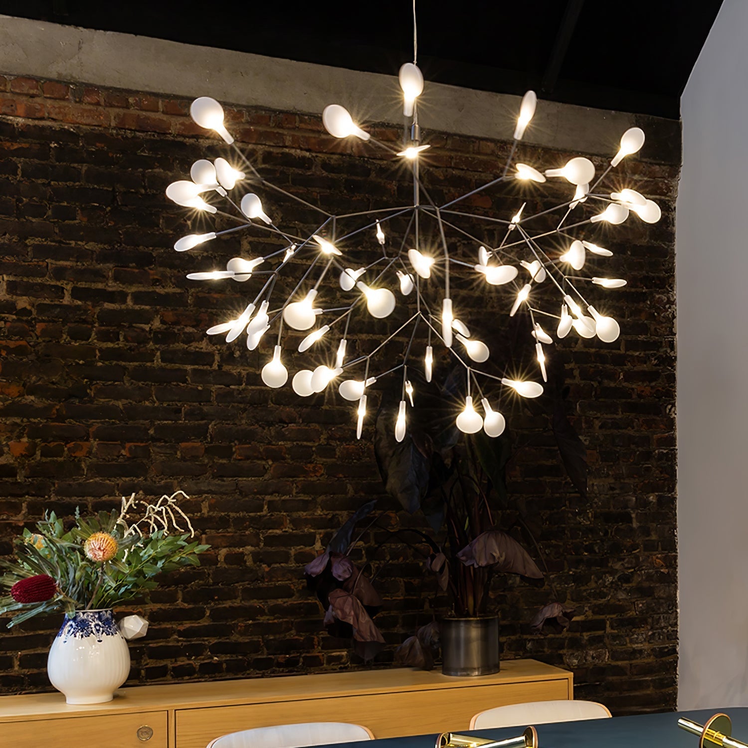 Lustra Chandelier Rose Gold Firefly LED Branch-Neutral Decor