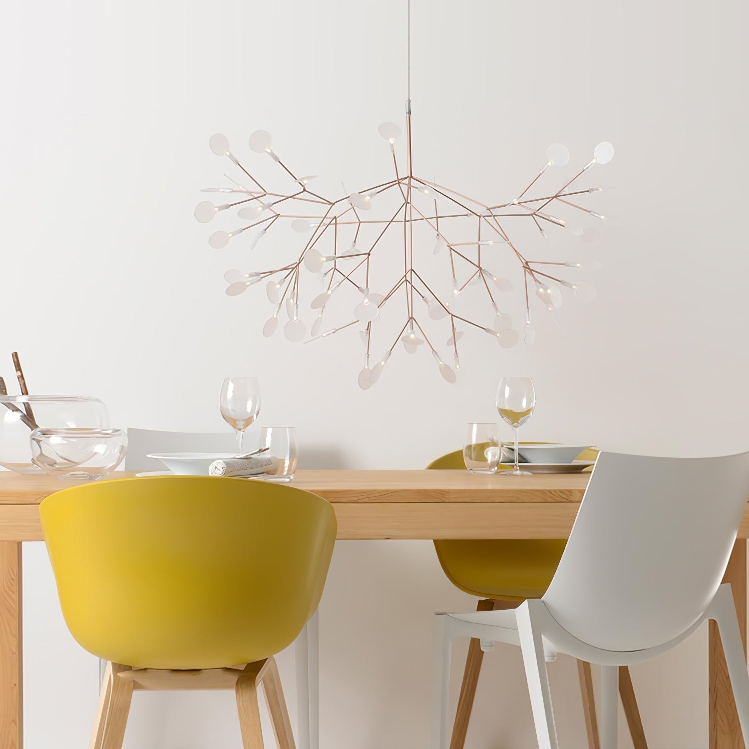 Lustra Chandelier Rose Gold Firefly LED Branch-Neutral Decor