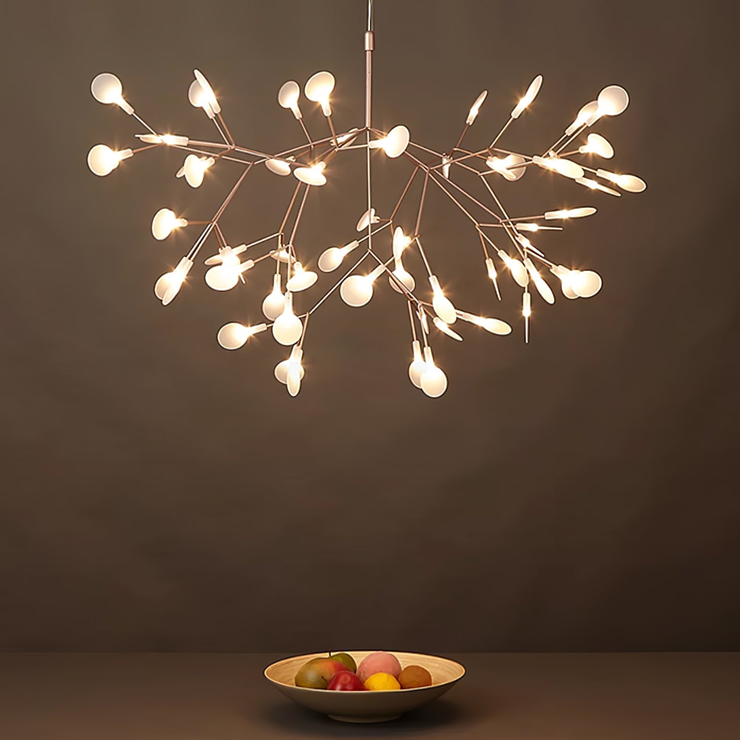 Lustra Chandelier Rose Gold Firefly LED Branch-Neutral Decor