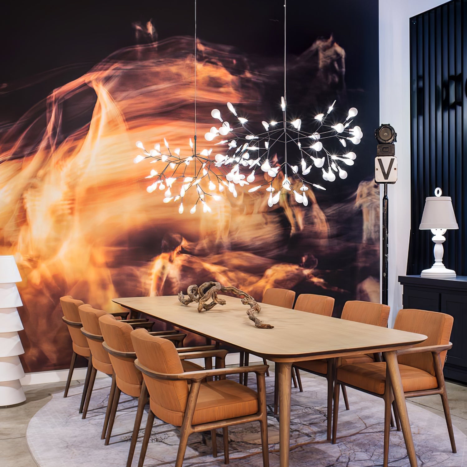 Lustra Chandelier Rose Gold Firefly LED Branch-Neutral Decor