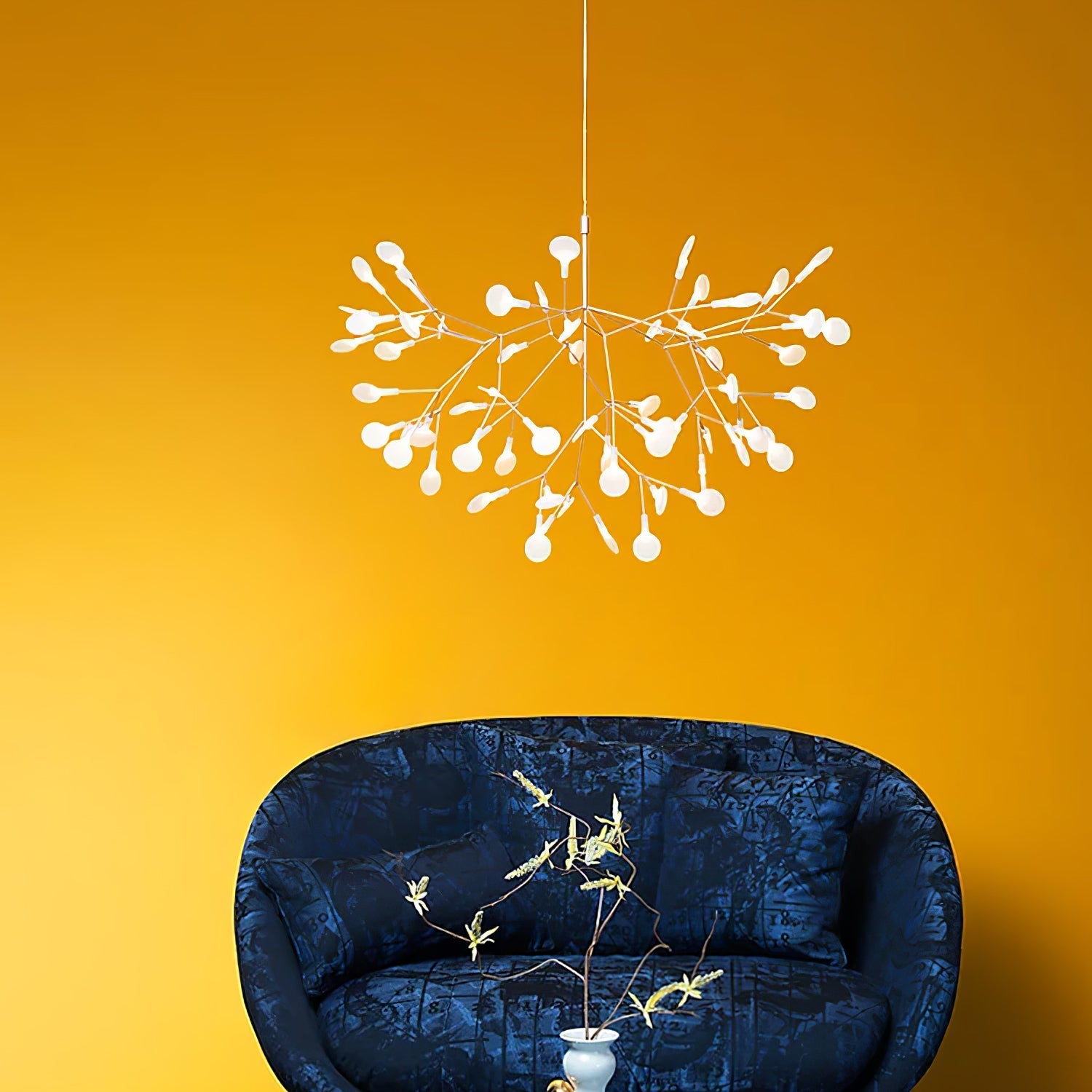 Lustra Chandelier Rose Gold Firefly LED Branch-Neutral Decor