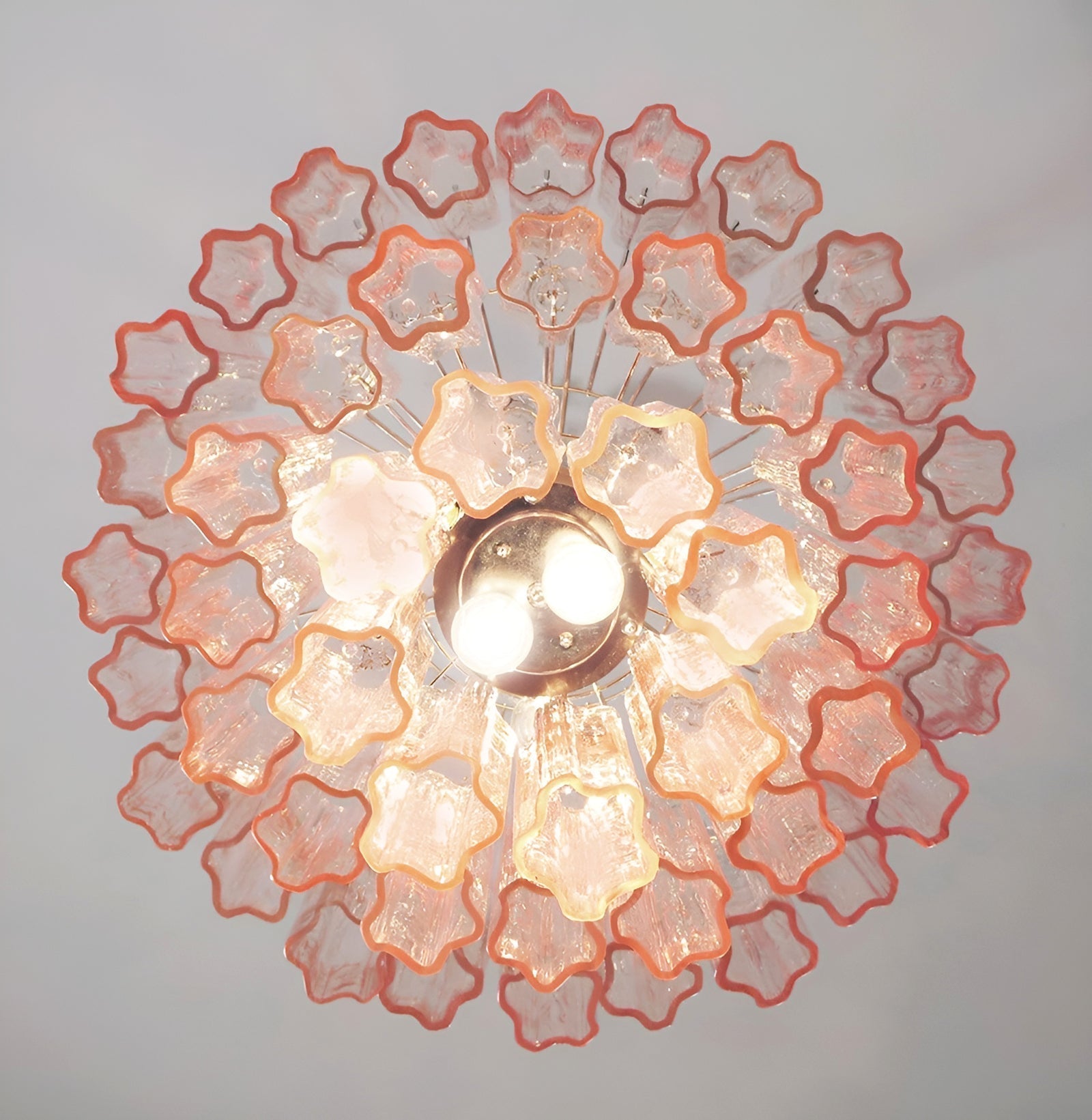 Aurora Chandelier Pink Glass Tubes Layered Modern-Neutral Decor