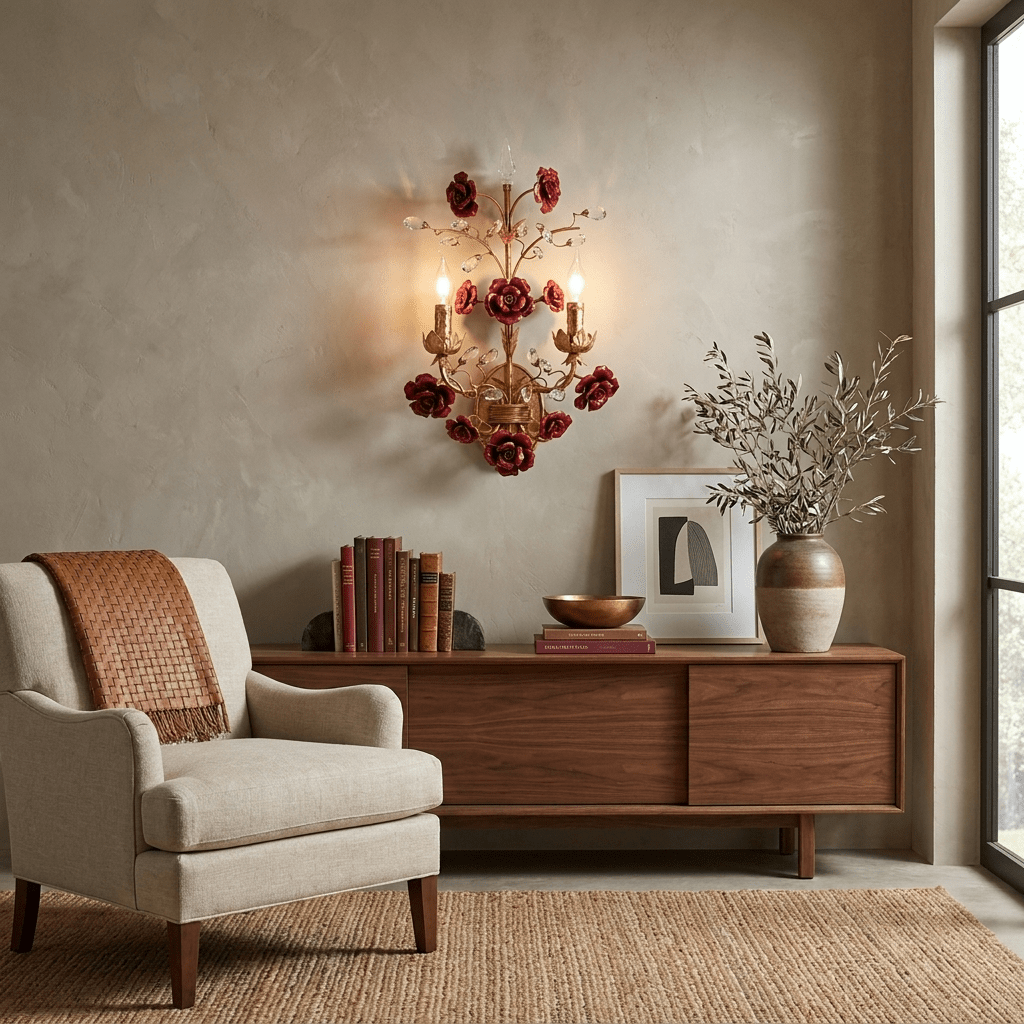 Rose Wall Sconce-Neutral Decor