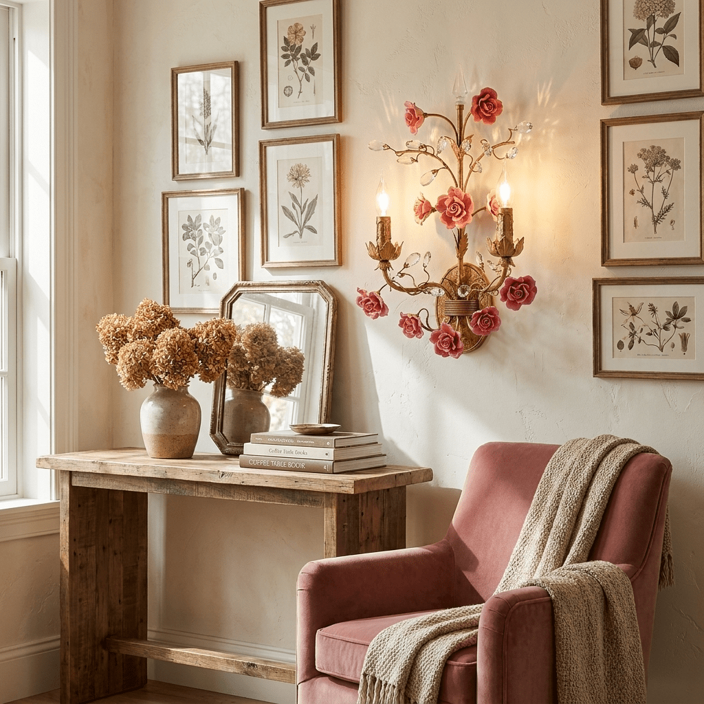 Rose Wall Sconce-Neutral Decor
