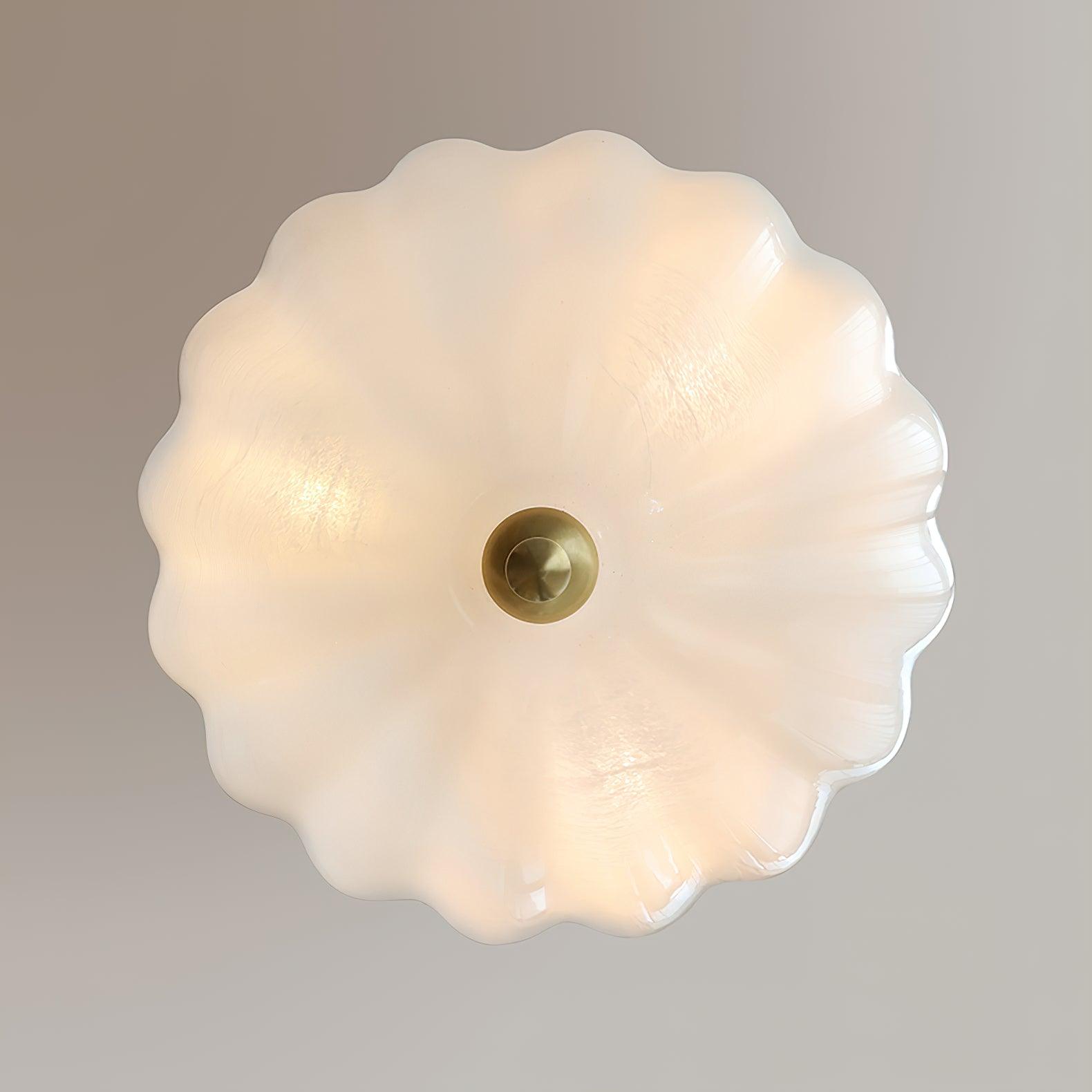 Voriq Chandelier Glass Bowl Brass Chain-Neutral Decor