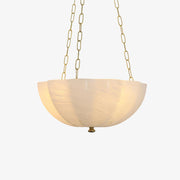 Voriq Chandelier Glass Bowl Brass Chain-Neutral Decor