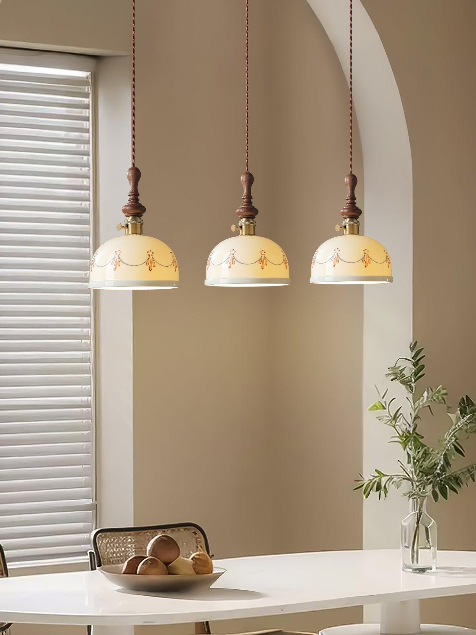 Ceraeyre Vintage Ceramic Pendant Light-Neutral Decor