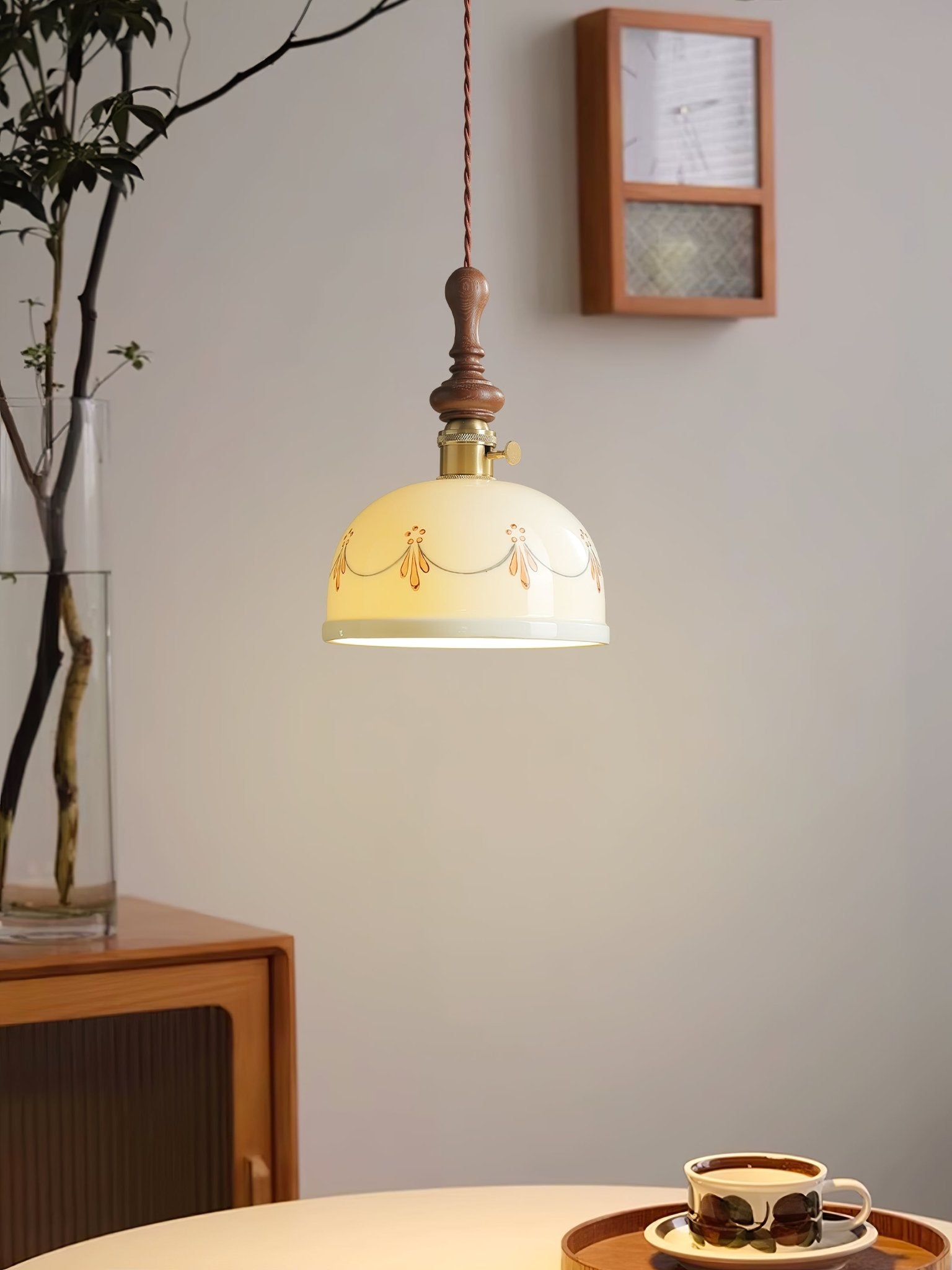 Ceraeyre Vintage Ceramic Pendant Light-Neutral Decor