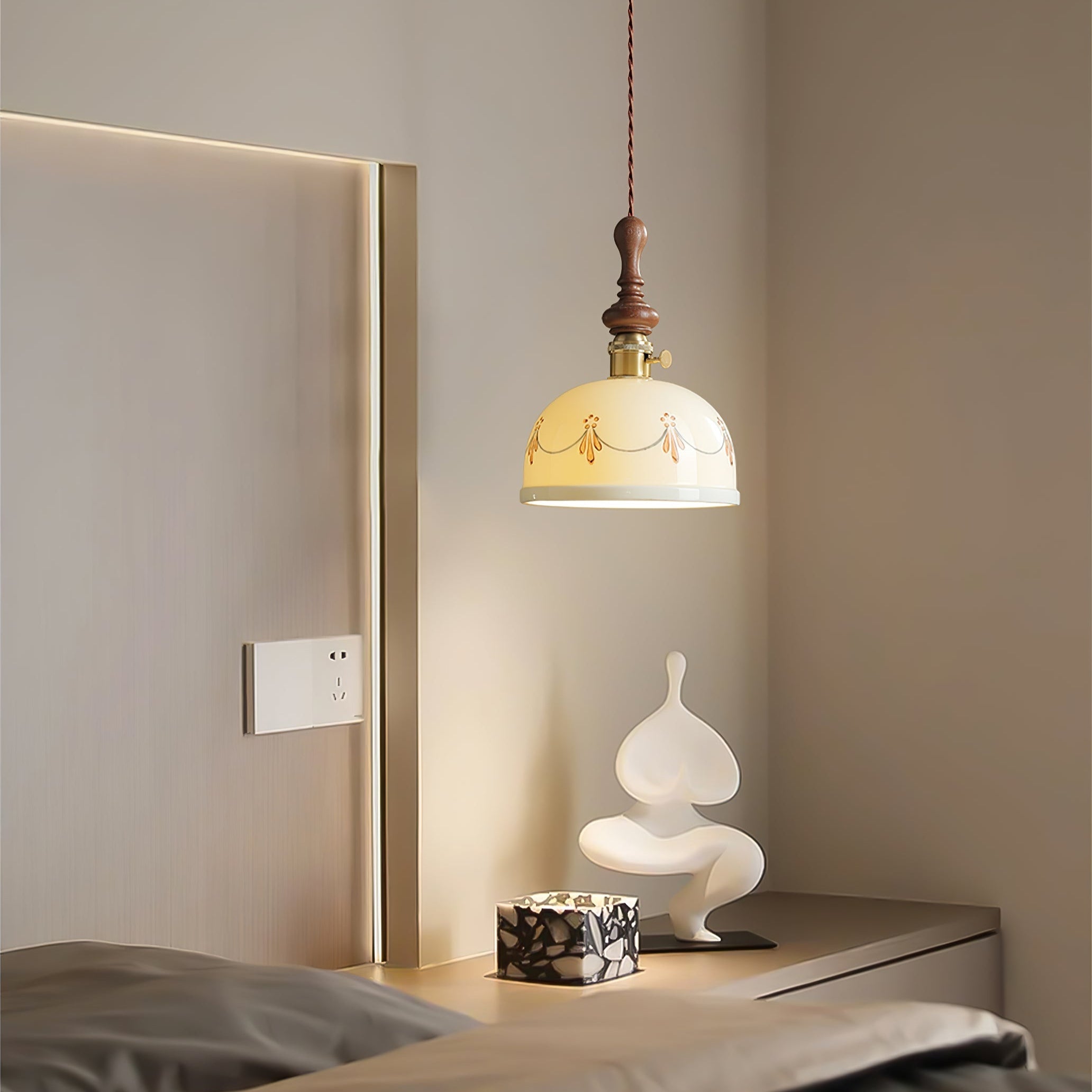 Ceraeyre Vintage Ceramic Pendant Light-Neutral Decor
