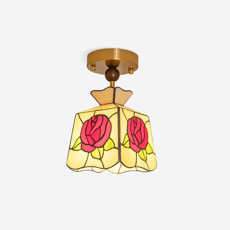 Joviel Tiffany Rose Ceiling Light