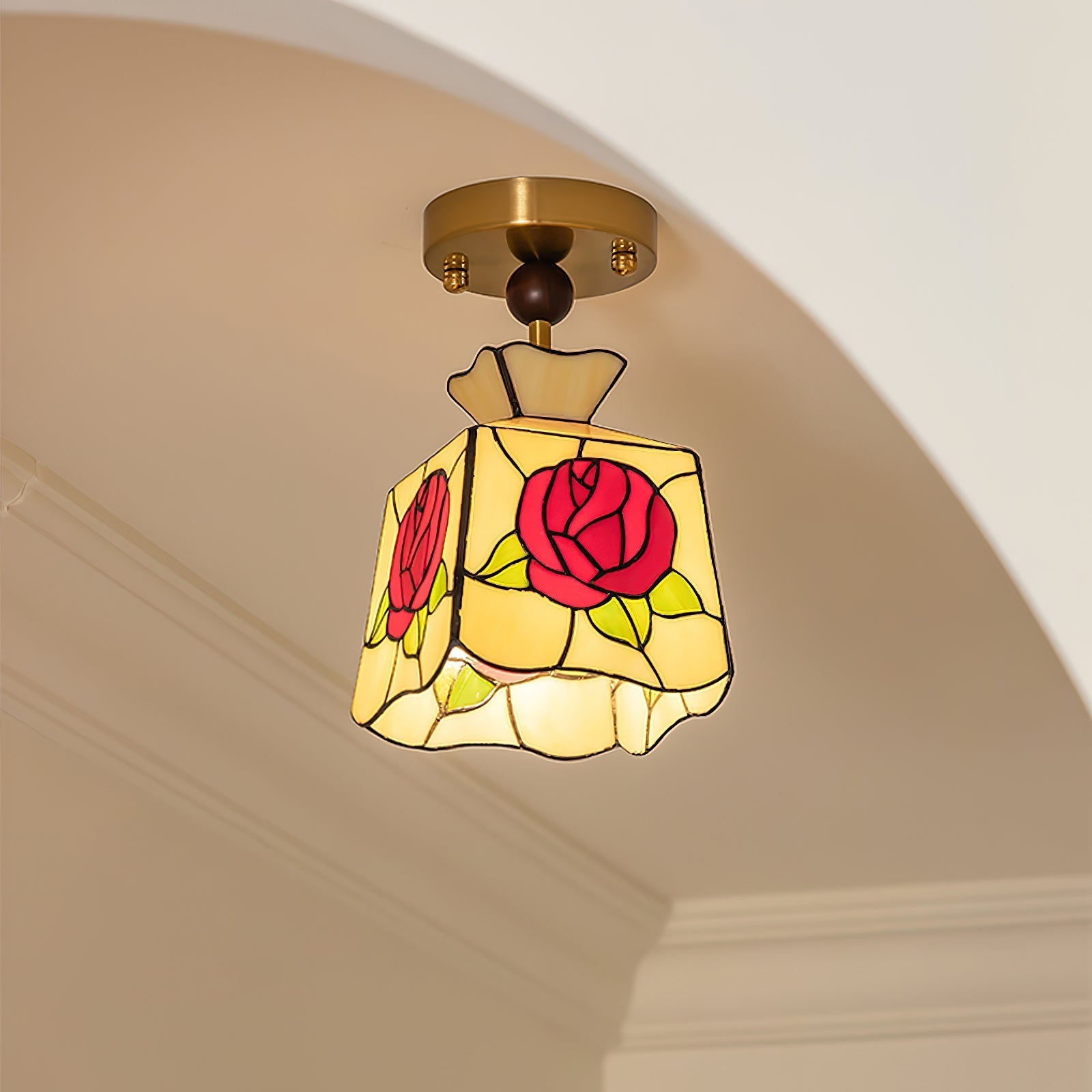 Joviel Tiffany Rose Ceiling Light