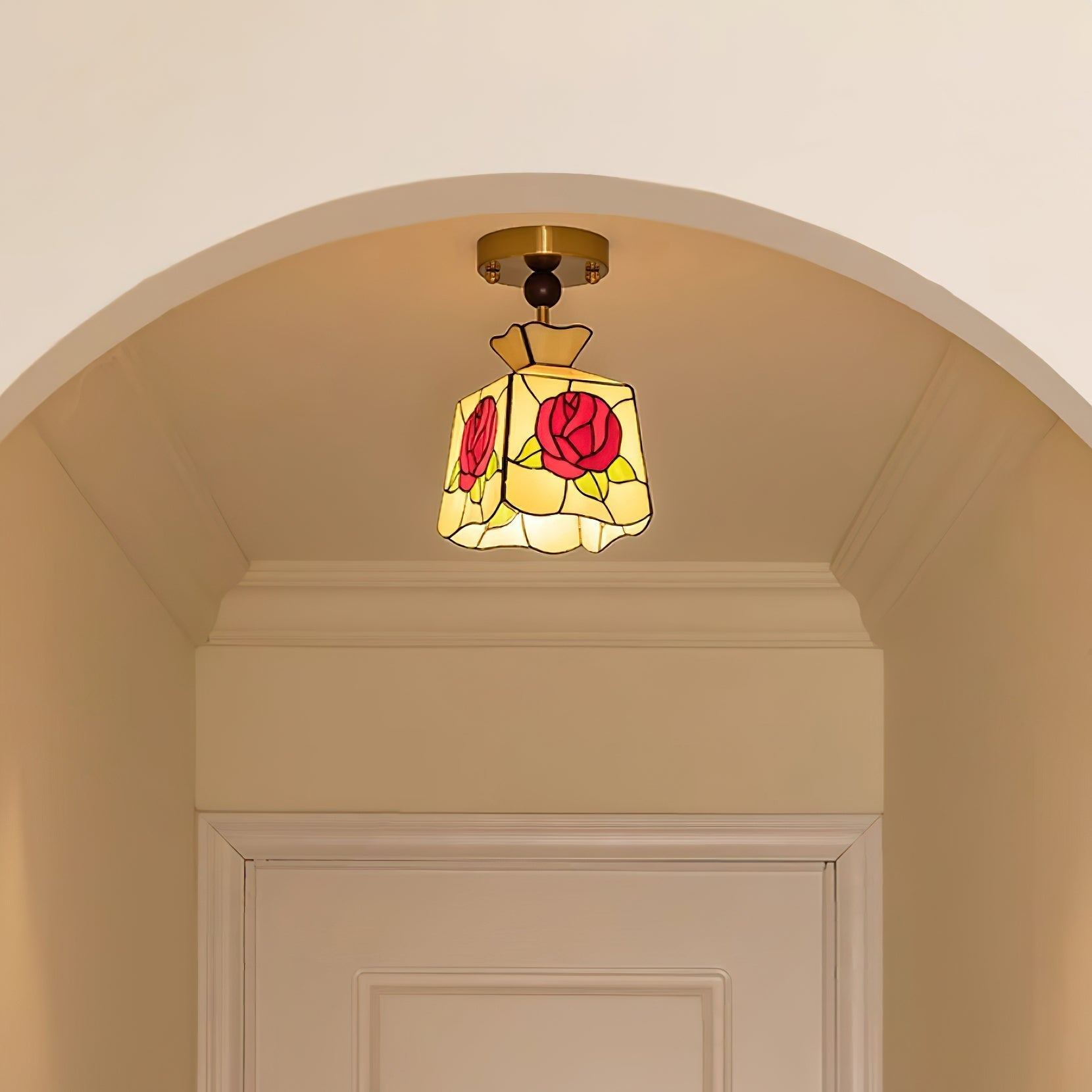 Joviel Tiffany Rose Ceiling Light
