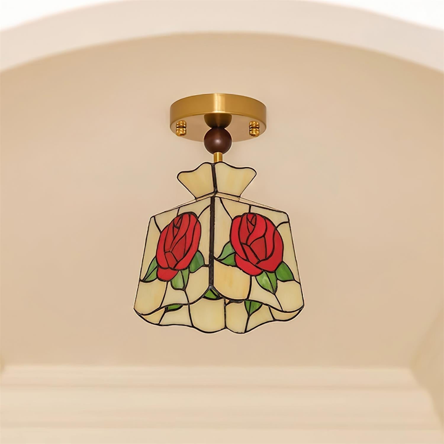 Joviel Tiffany Rose Ceiling Light