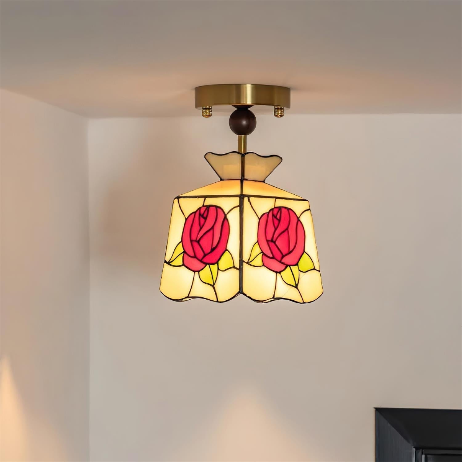 Joviel Tiffany Rose Ceiling Light
