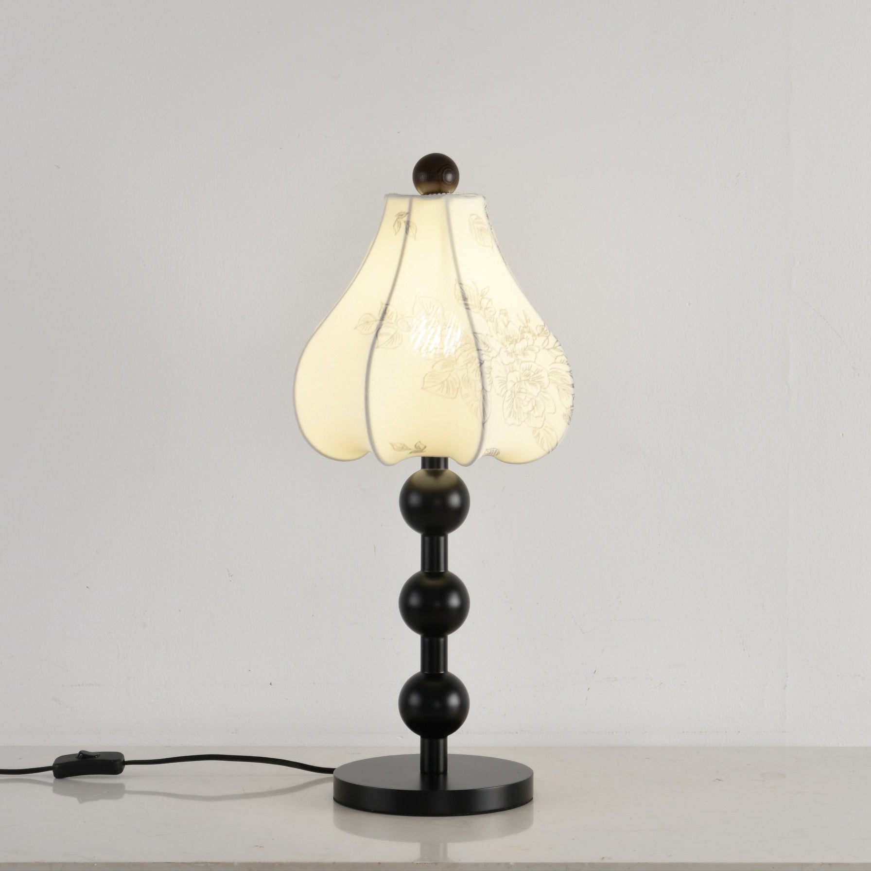 Alice Vintage Fabric Table Lamp-Neutral Decor