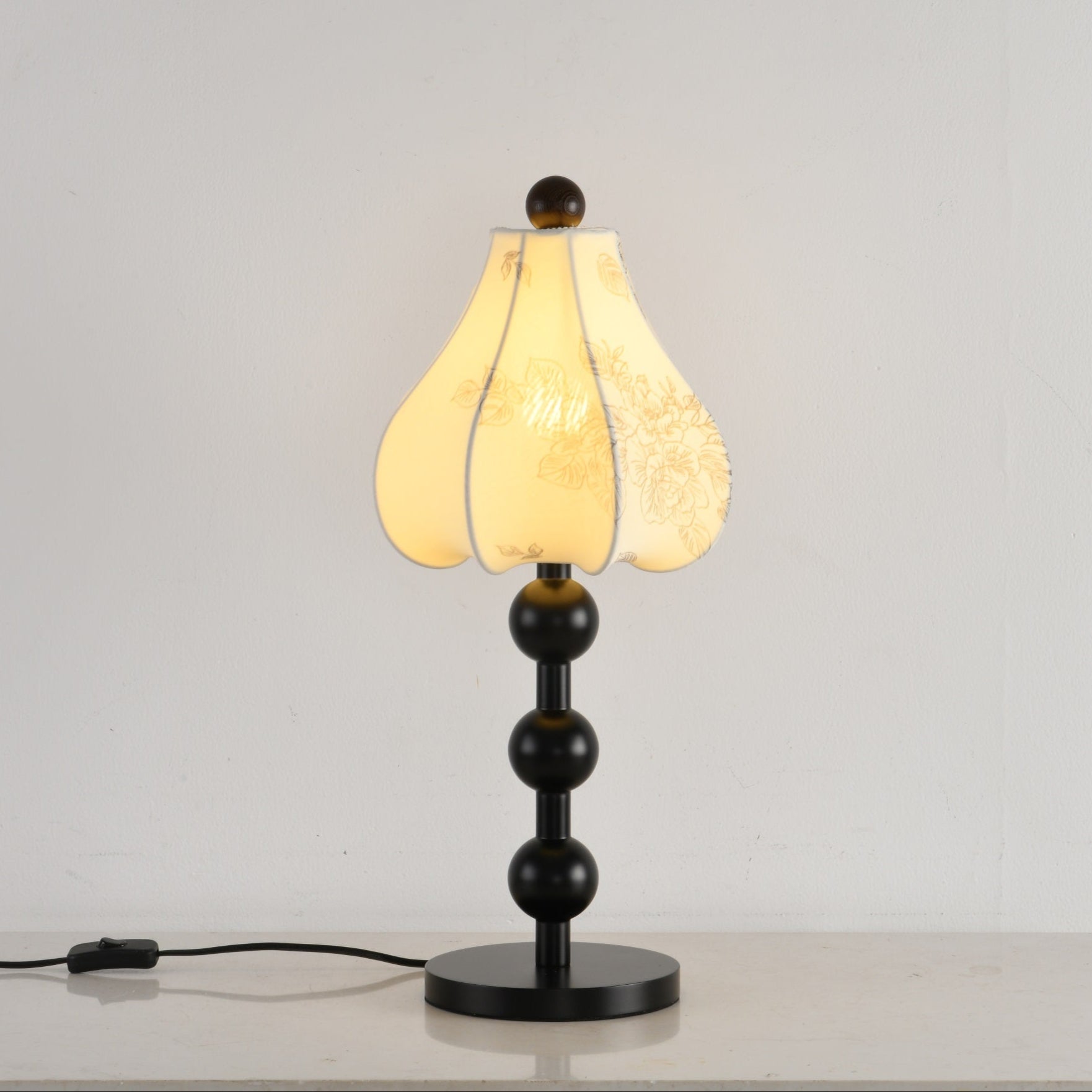Alice Vintage Fabric Table Lamp-Neutral Decor
