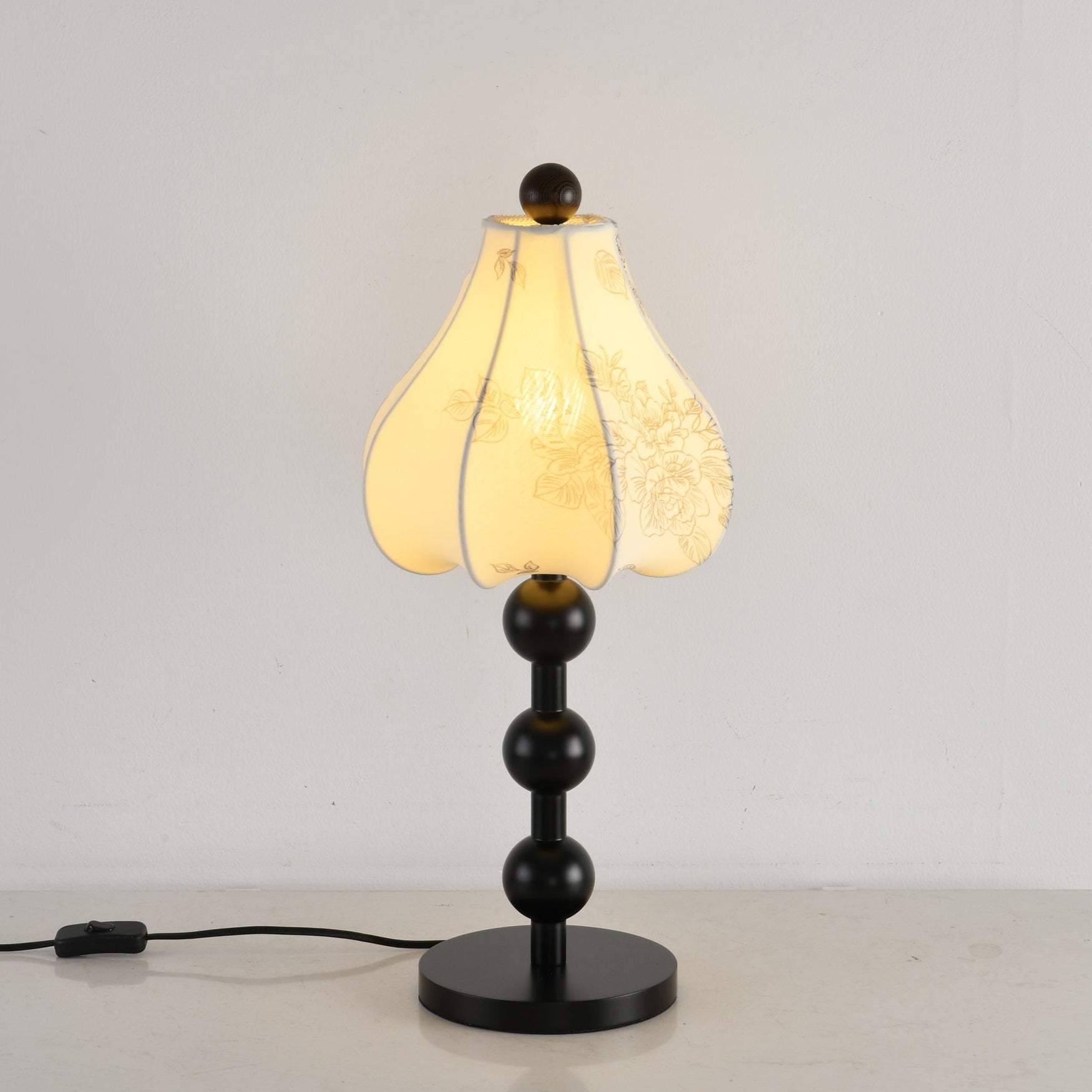 Alice Vintage Fabric Table Lamp-Neutral Decor