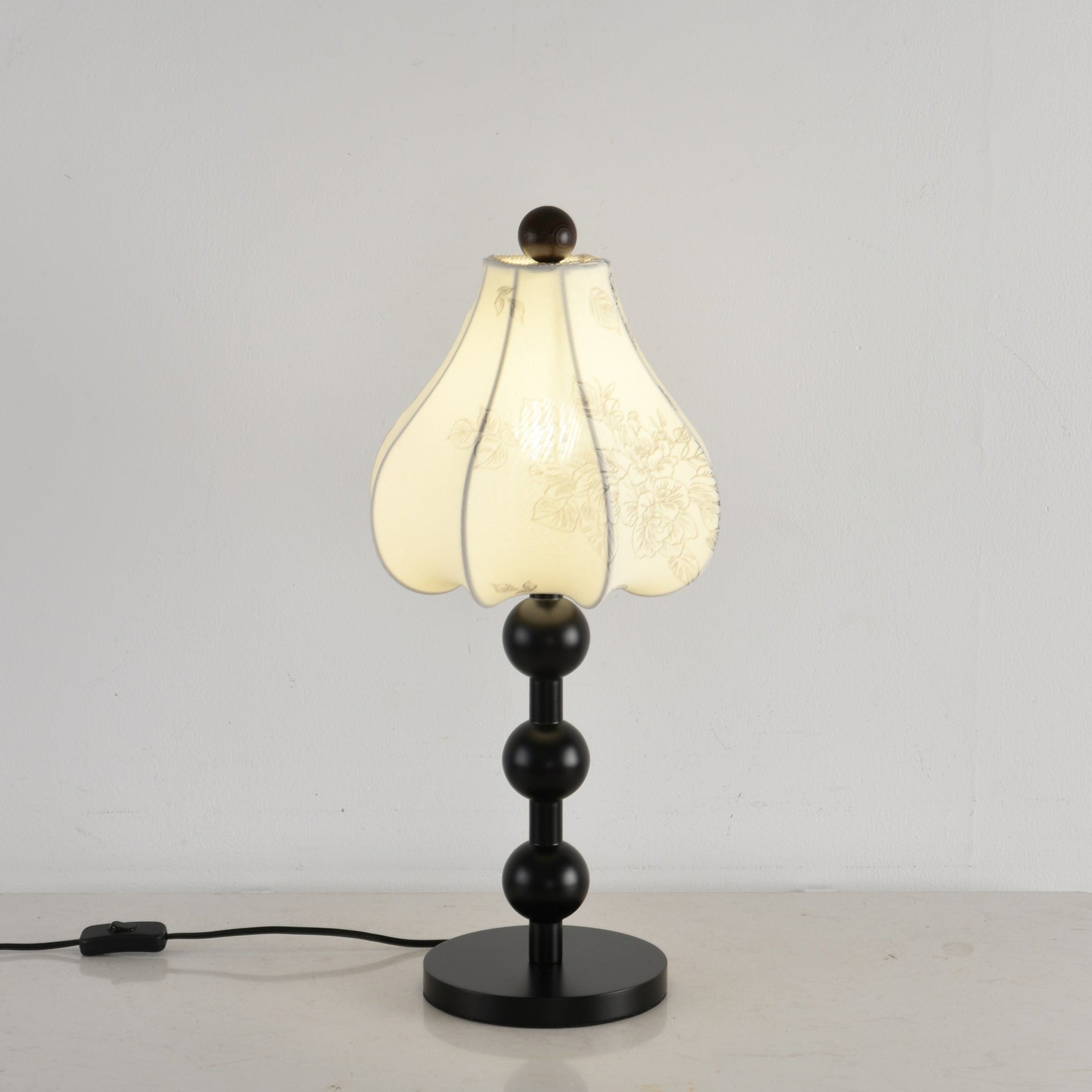 Alice Vintage Fabric Table Lamp-Neutral Decor