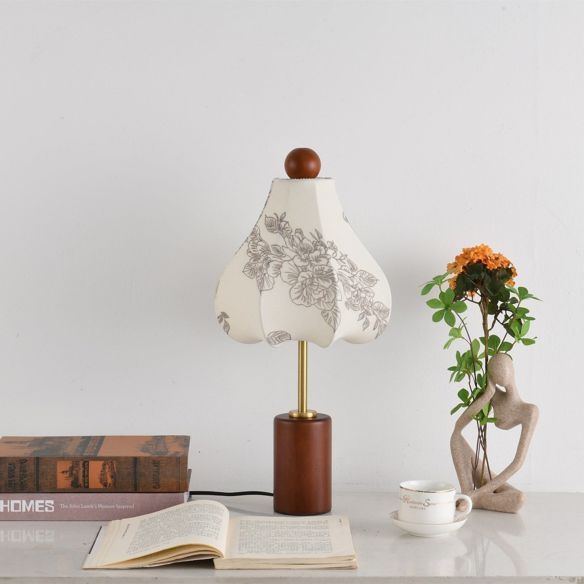 Quinn Vintage Fabric Table Lamp-Neutral Decor