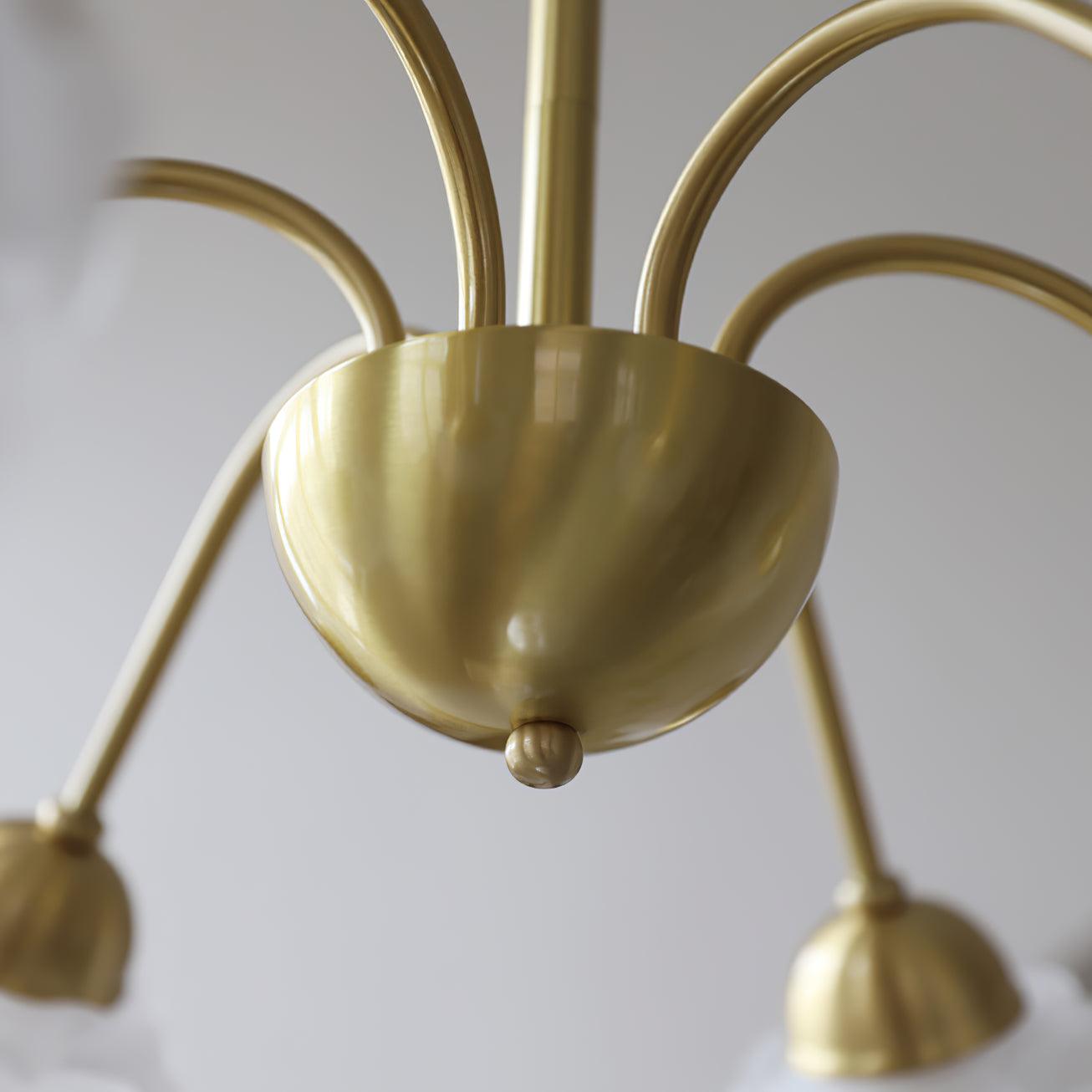 Brenis Chandelier Brass Glass Rose Floral-Neutral Decor