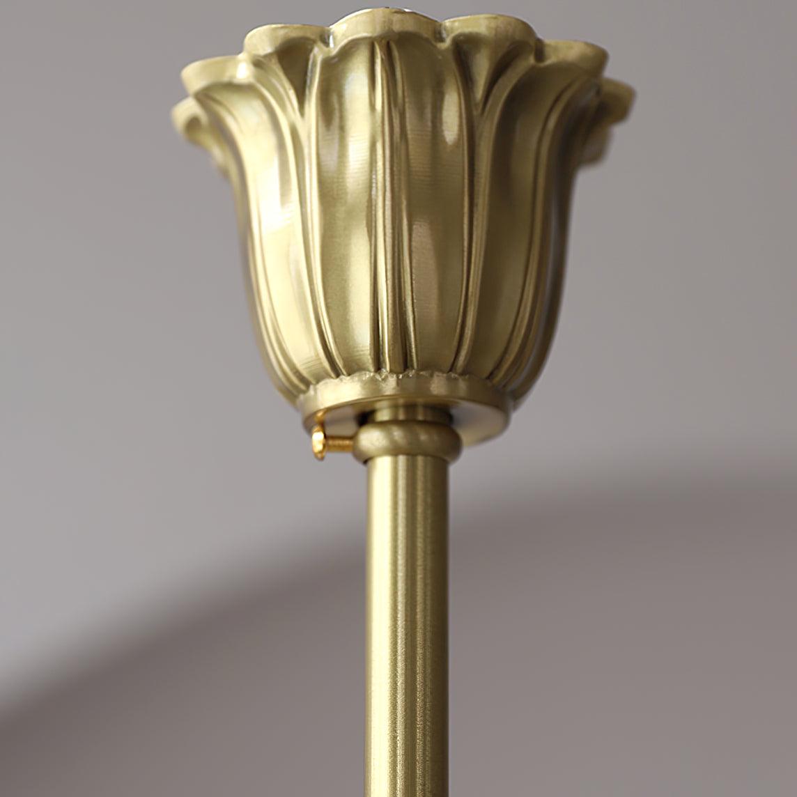 Brenis Chandelier Brass Glass Rose Floral-Neutral Decor
