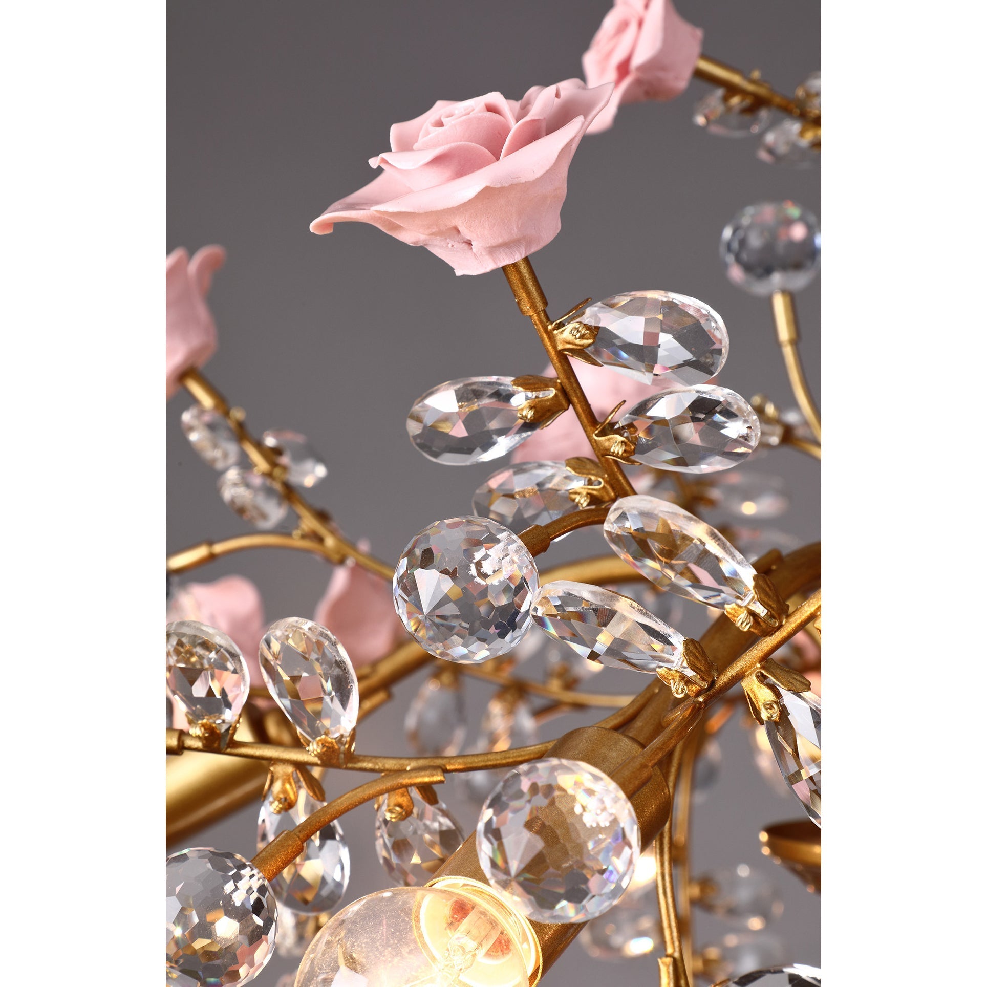 Full view of the 6-head Roseto Chandelier.