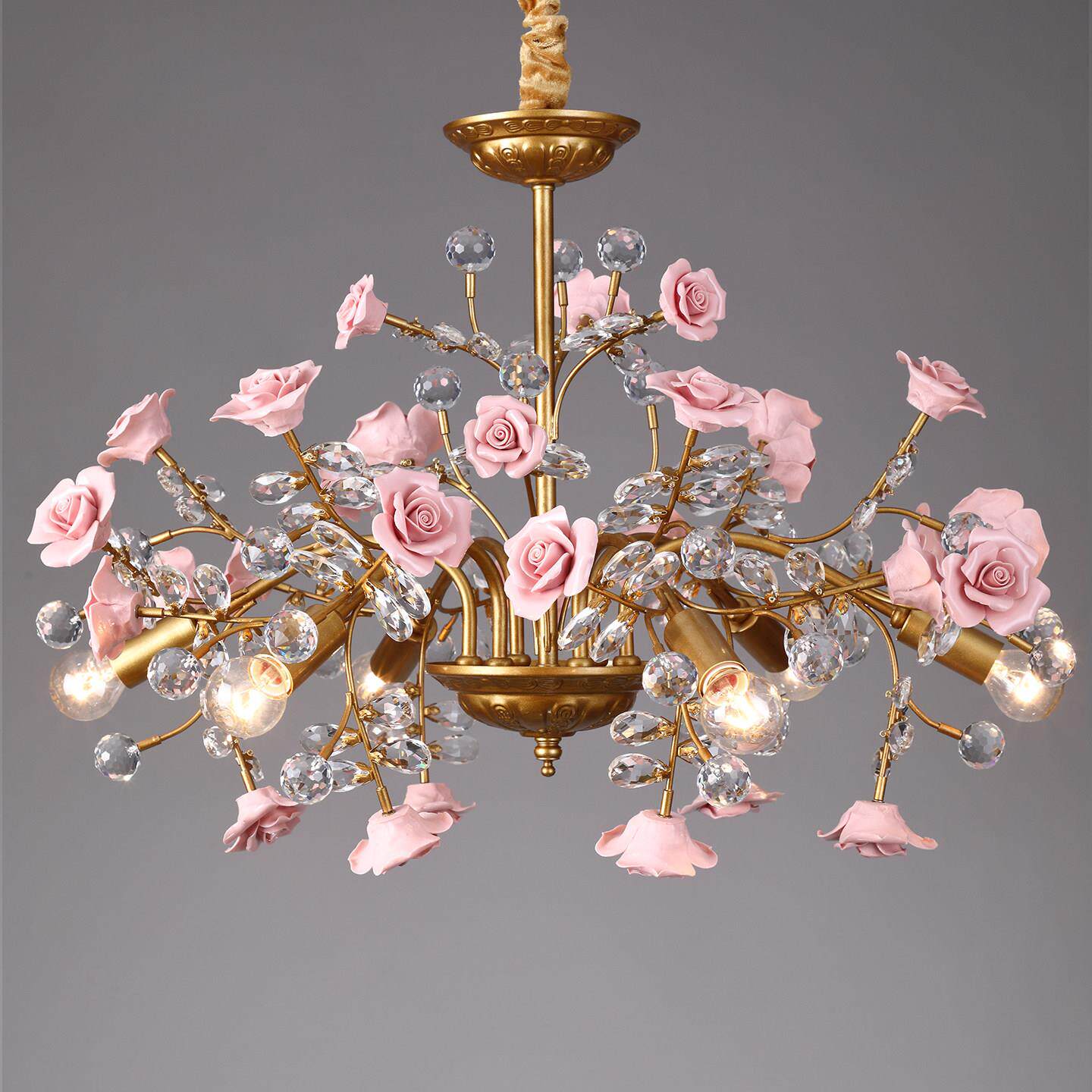 The Roseto Chandelier in a Copper finish.