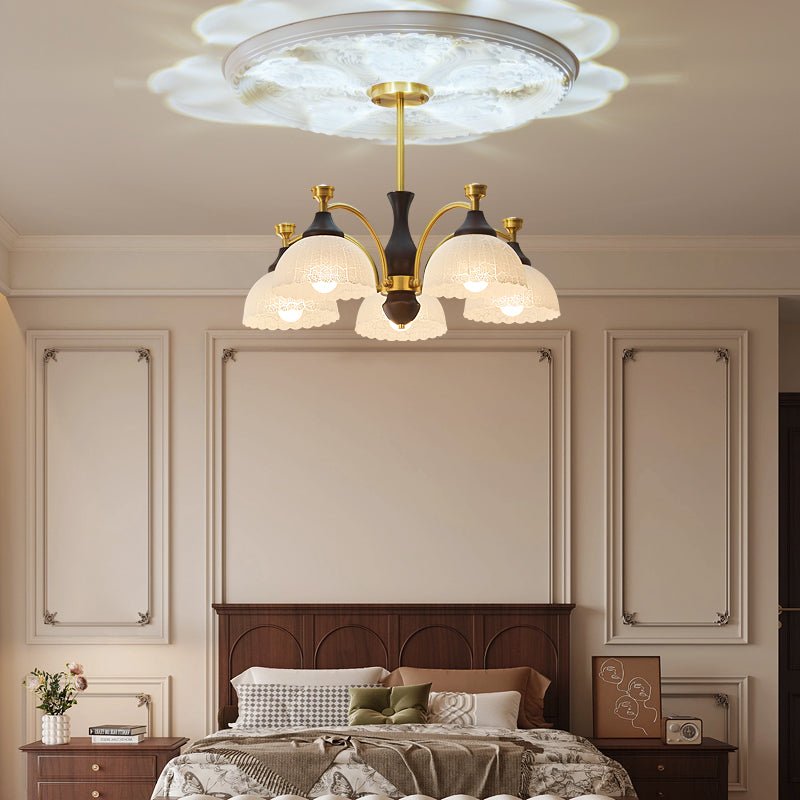 Avvynila Traditional Elegance Vintage Brass Wood Chandelier-Neutral Decor