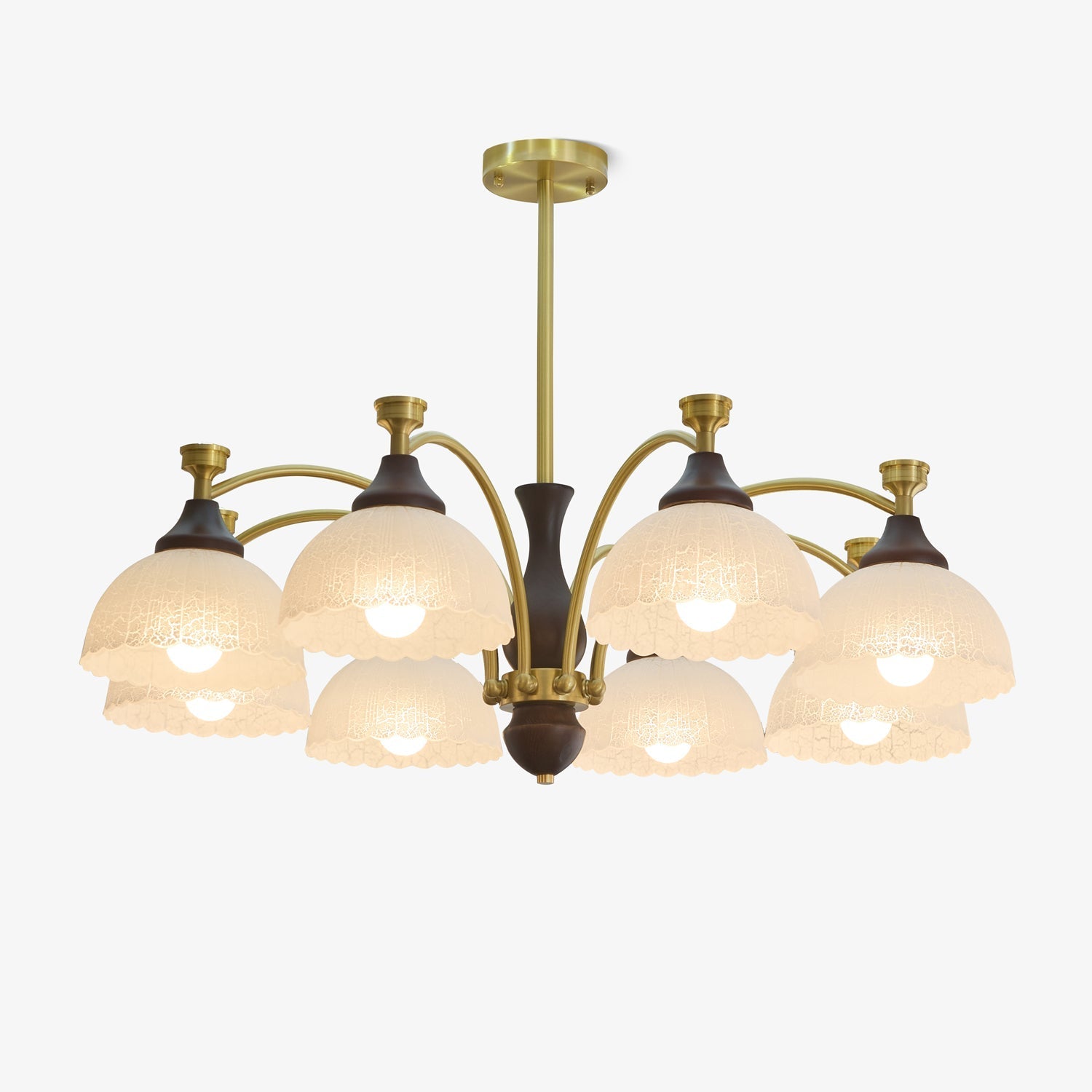 Avvynila Traditional Elegance Vintage Brass Wood Chandelier-Neutral Decor