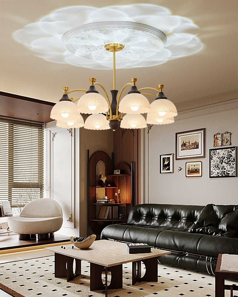 Avvynila Traditional Elegance Vintage Brass Wood Chandelier-Neutral Decor