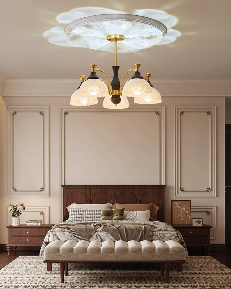 Avvynila Traditional Elegance Vintage Brass Wood Chandelier-Neutral Decor