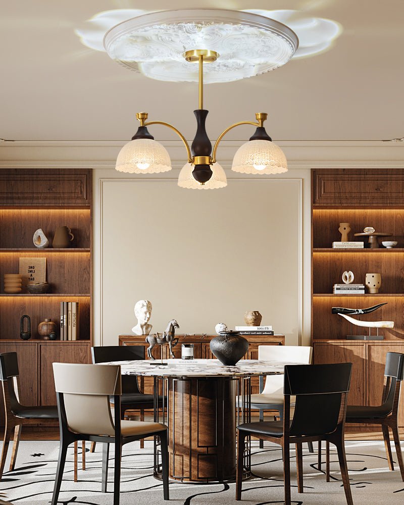 Avvynila Traditional Elegance Vintage Brass Wood Chandelier-Neutral Decor