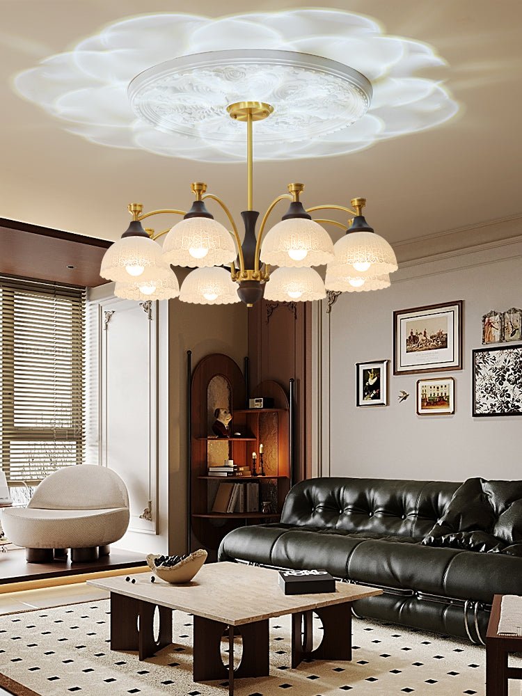 Avvynila Traditional Elegance Vintage Brass Wood Chandelier-Neutral Decor