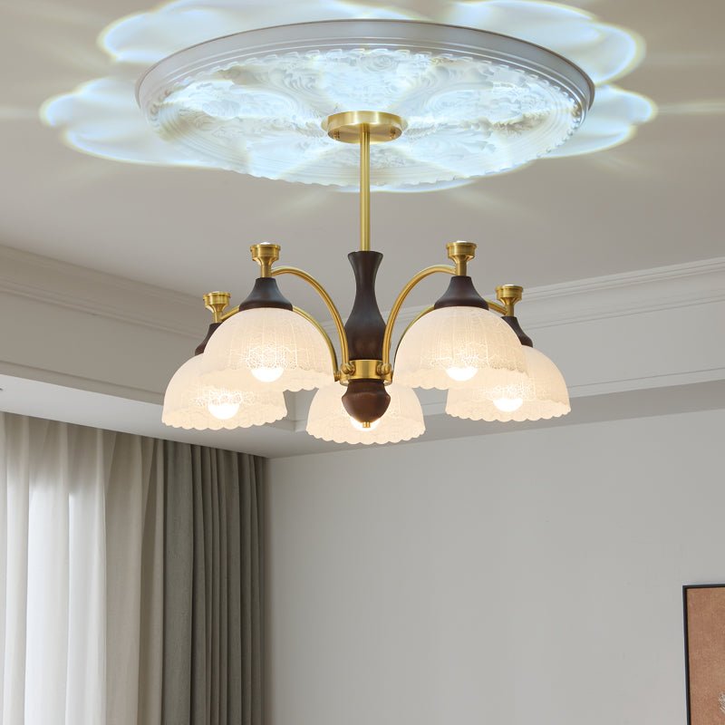 Avvynila Traditional Elegance Vintage Brass Wood Chandelier-Neutral Decor