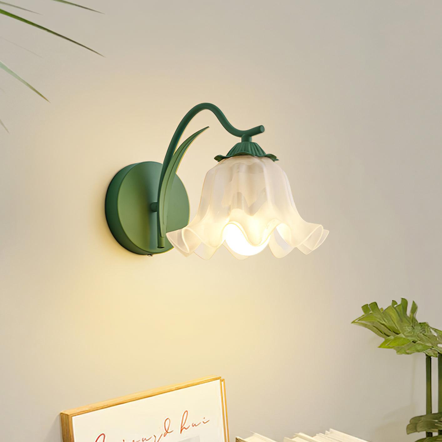 Lily Wall Lamp Botanical Whimsy Green Stem-Neutral Decor
