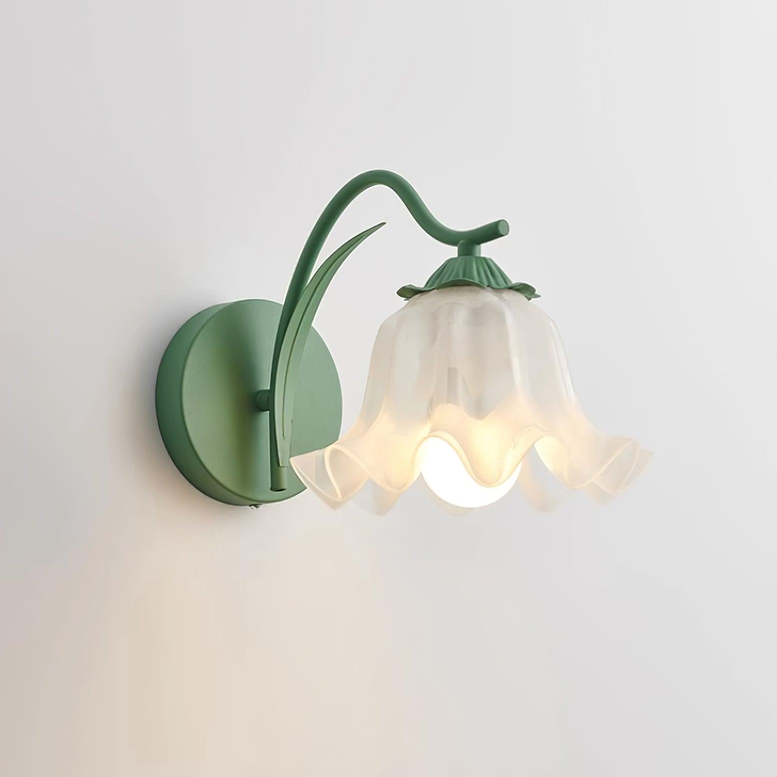 Lily Wall Lamp Botanical Whimsy Green Stem-Neutral Decor