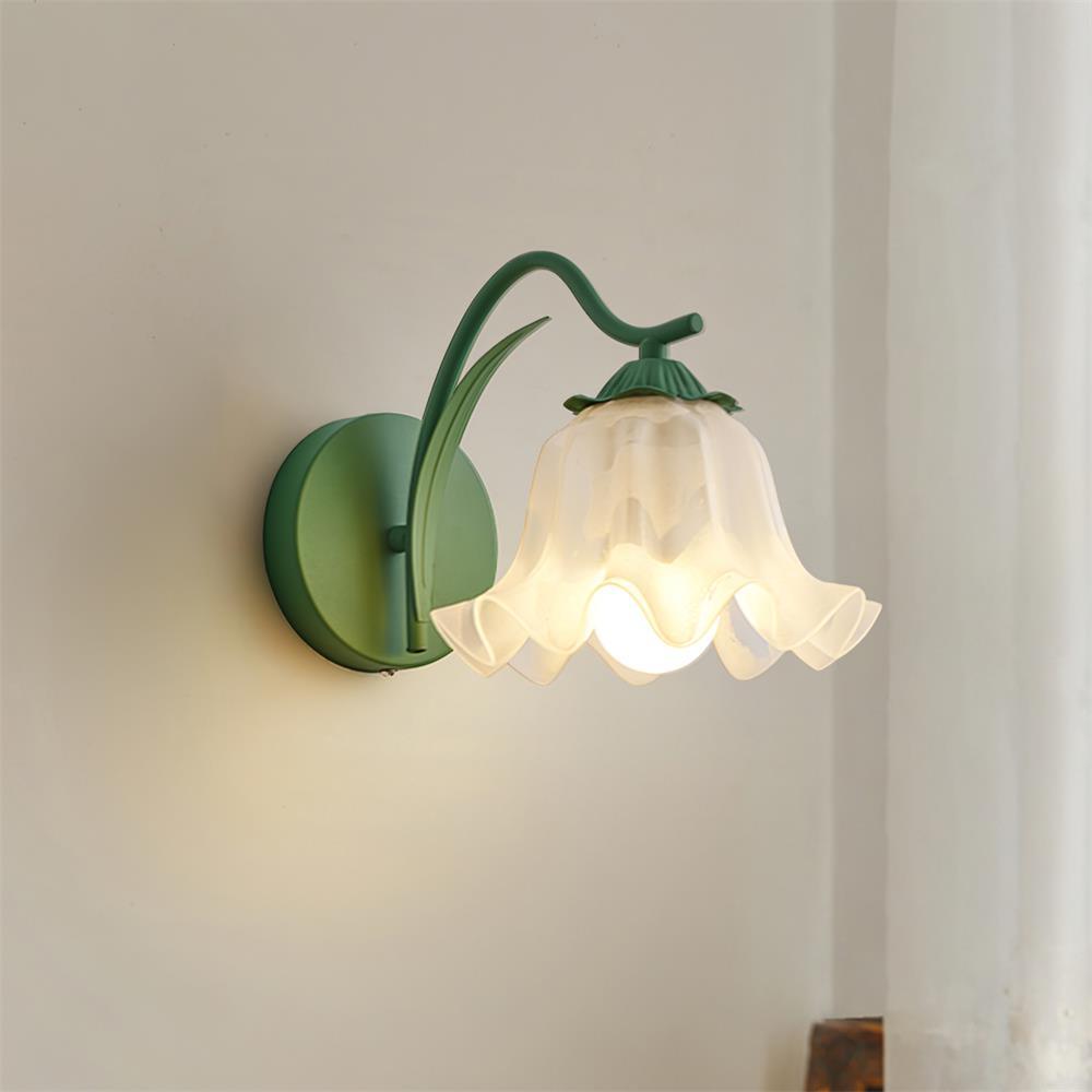 Lily Wall Lamp Botanical Whimsy Green Stem-Neutral Decor