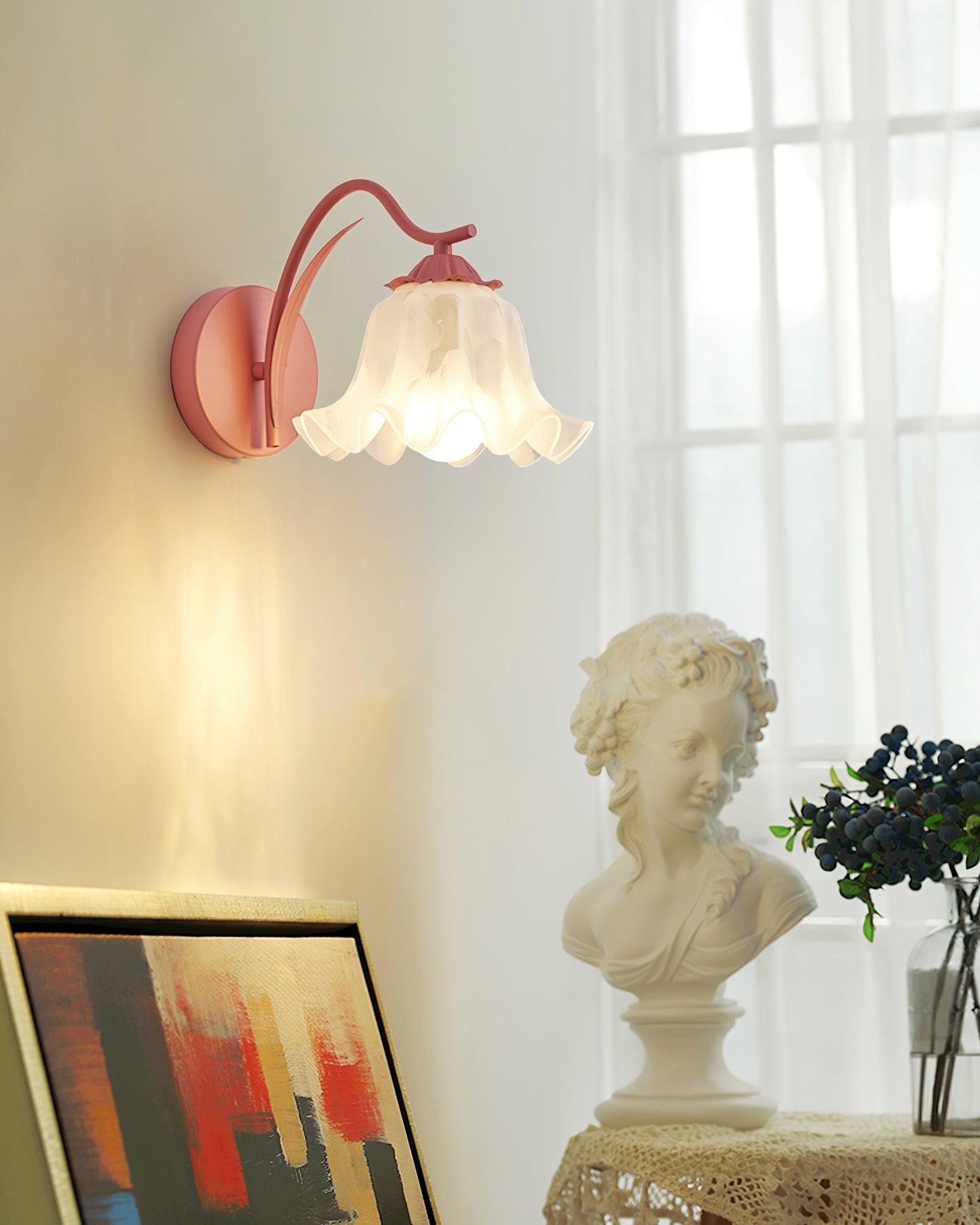 Lily Wall Lamp Botanical Whimsy Green Stem-Neutral Decor