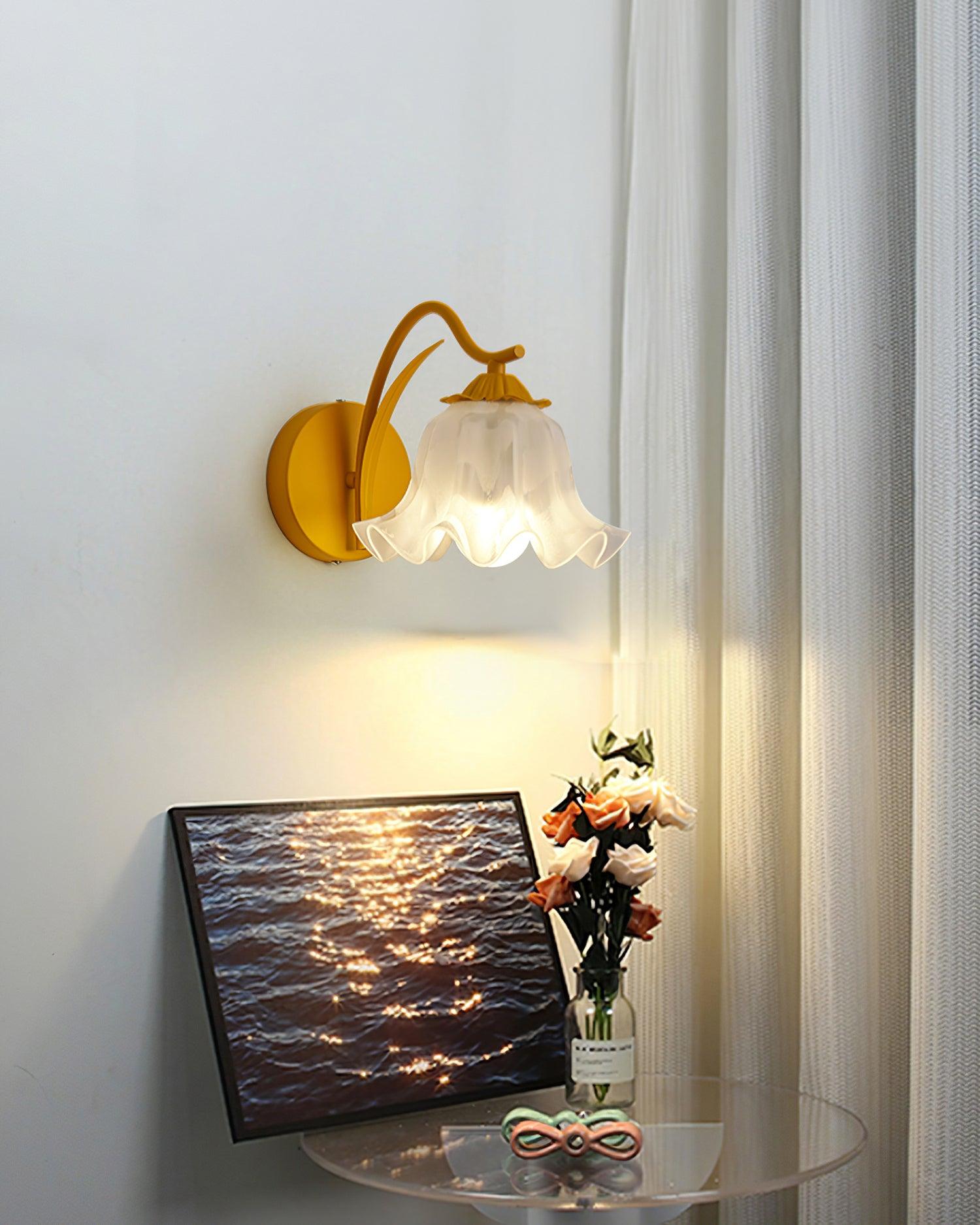 Lily Wall Lamp Botanical Whimsy Green Stem-Neutral Decor