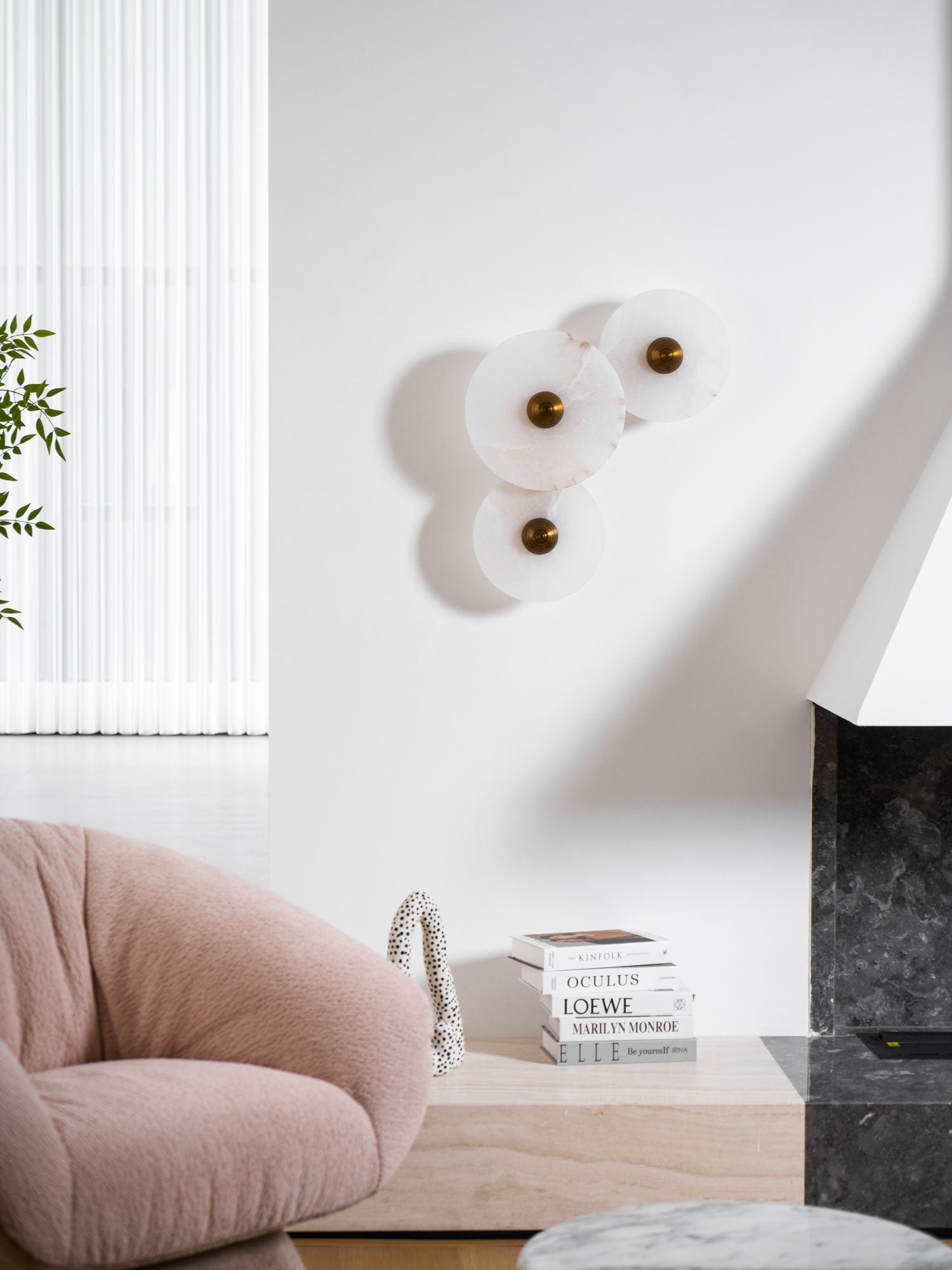 Selene Minimalist Alabaster Ceiling Light-Neutral Decor