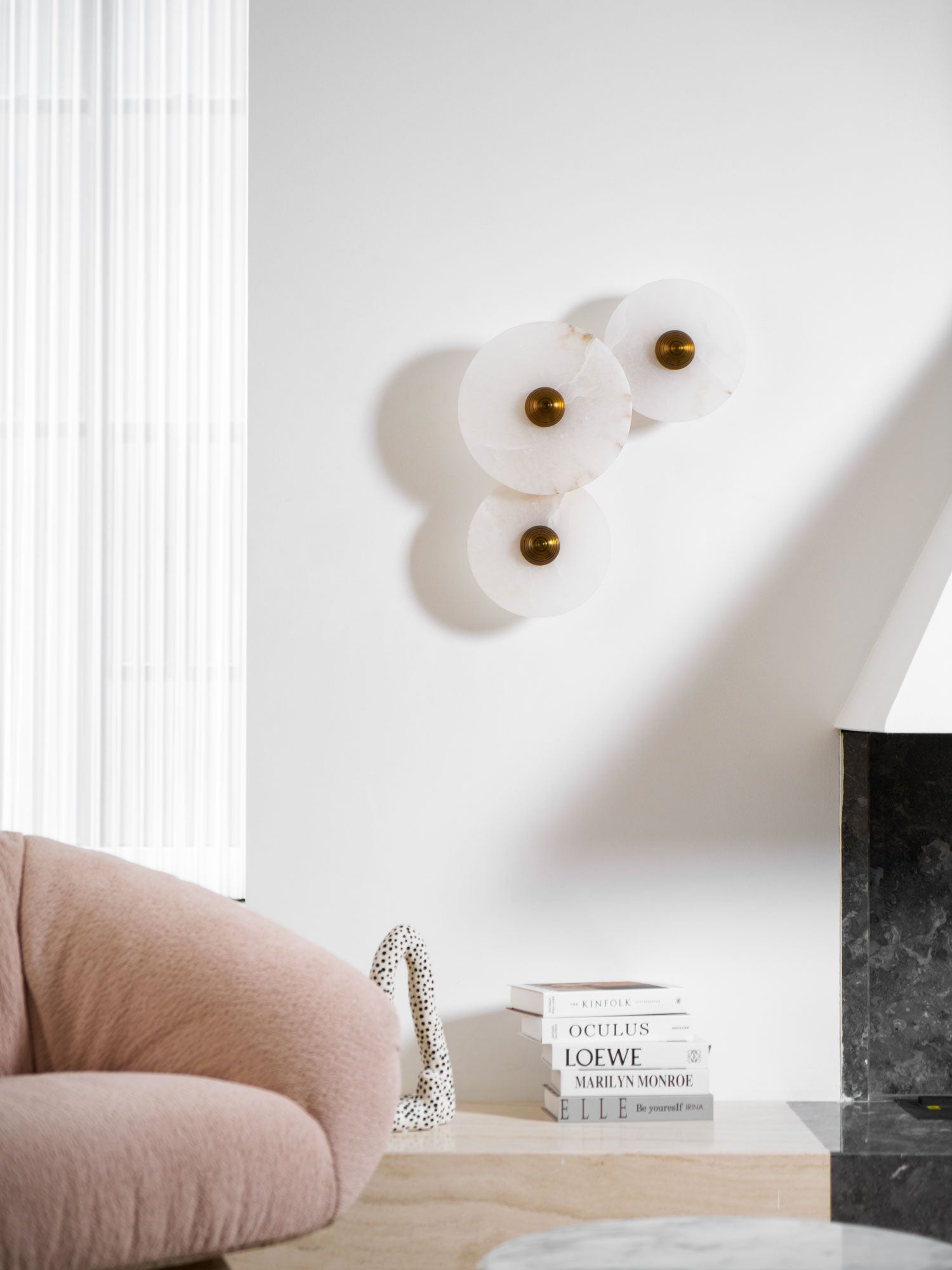 Selene Minimalist Alabaster Ceiling Light-Neutral Decor